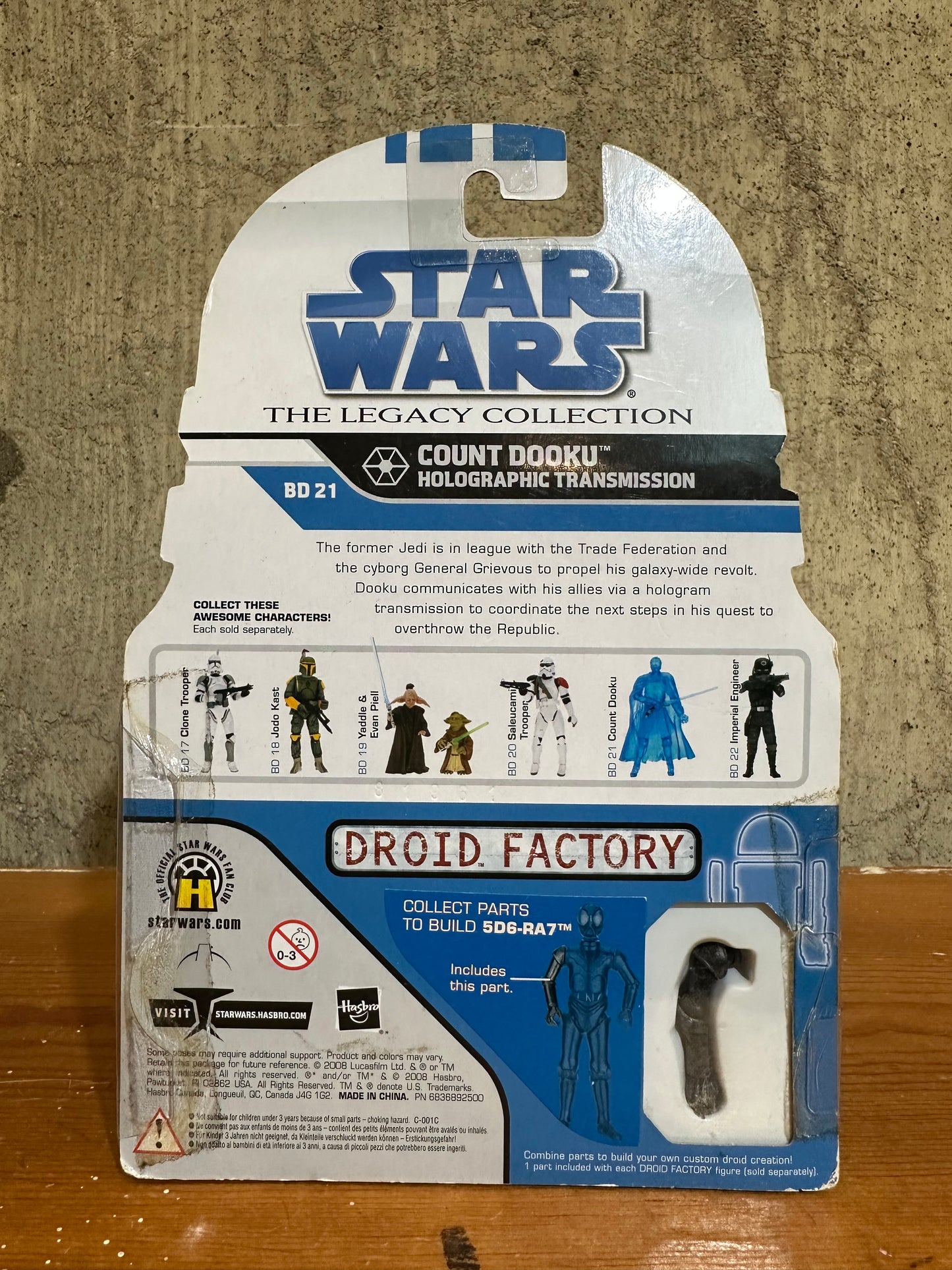 Count Dooku Star Wars Legacy Collection Count Dooku Holographic Transmission Sealed Action Figure