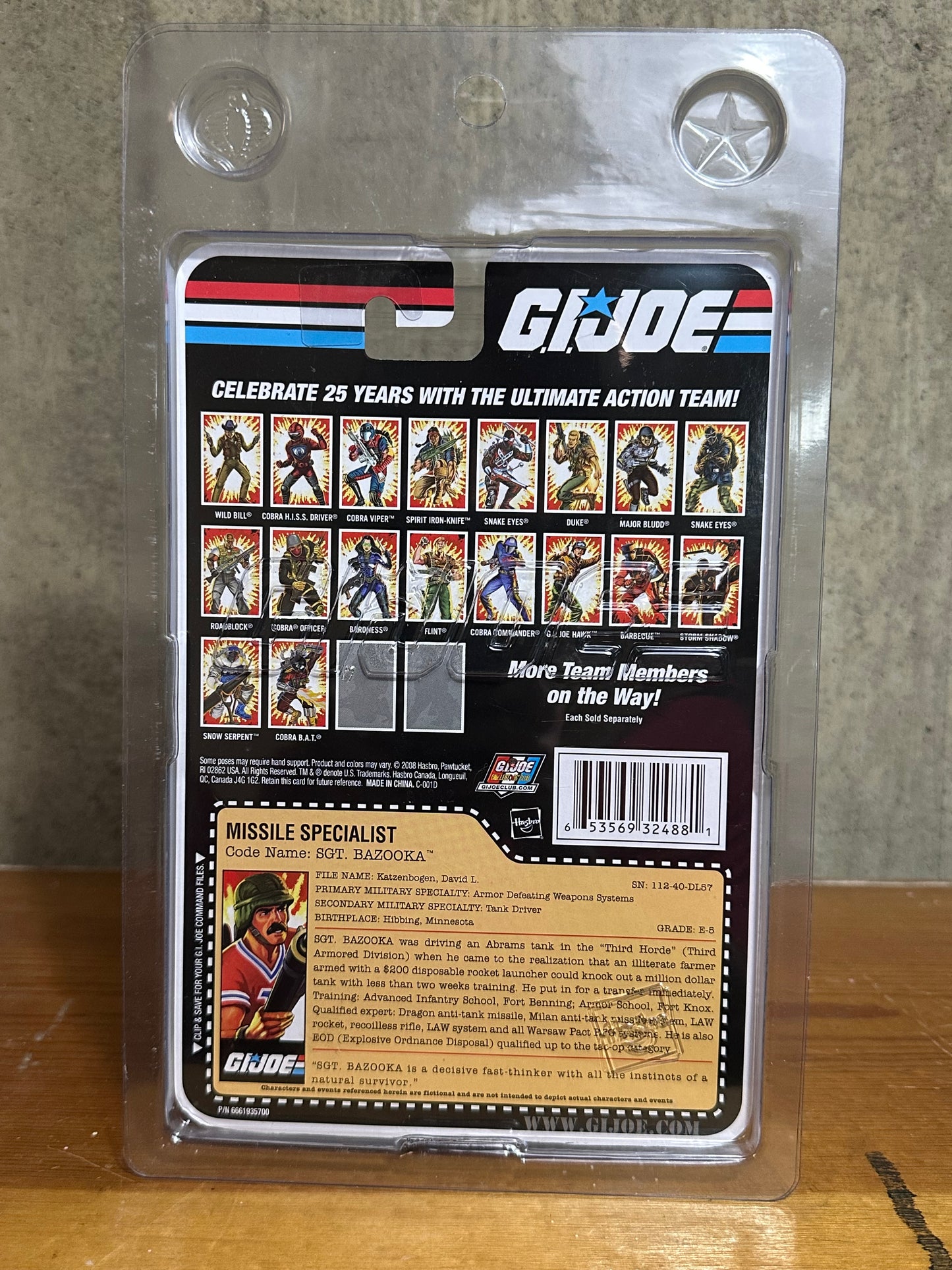 Bazooka GI Joe 25th Anniversary Action Figure Toy 3.75”