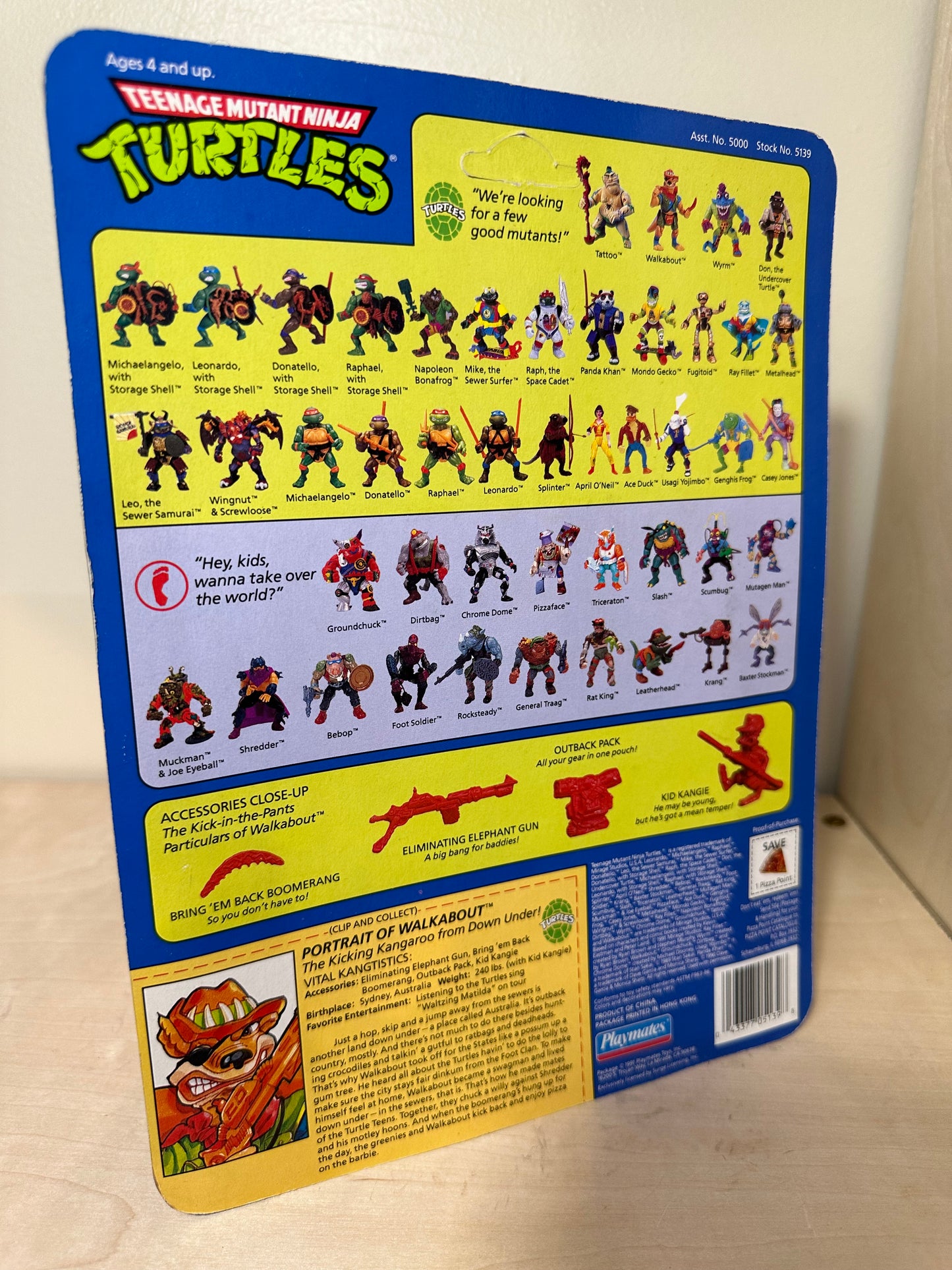1991 TMNT Walkabout MOC Vintage Ninja Turtles Action Figure Toy