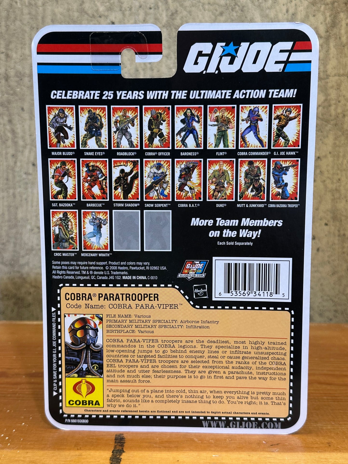 Para-Viper Cobra Paratrooper GI Joe 25th Anniversary Action Figure