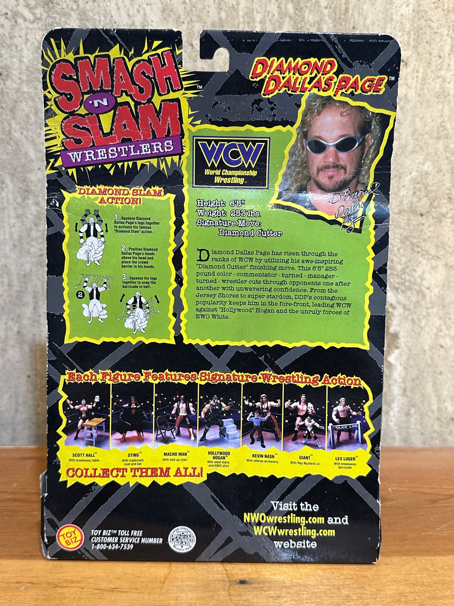 SMASH 'N SLAM WRESTLERS WCW NWO DDP DIAMOND DALLAS PAGE FIGURE Sealed 1999 WWE WWF