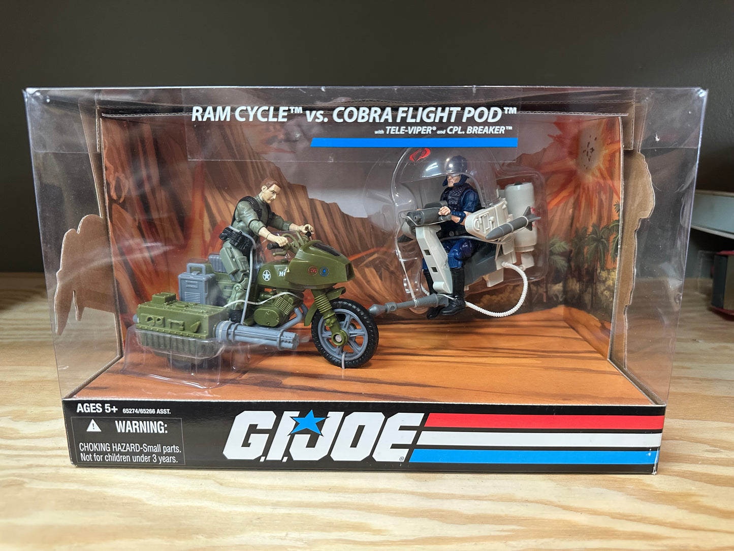 GI Joe 25th Anniversary Flight Pod Vs RAM Cycle Unused Cut Pop Action Figure Toy