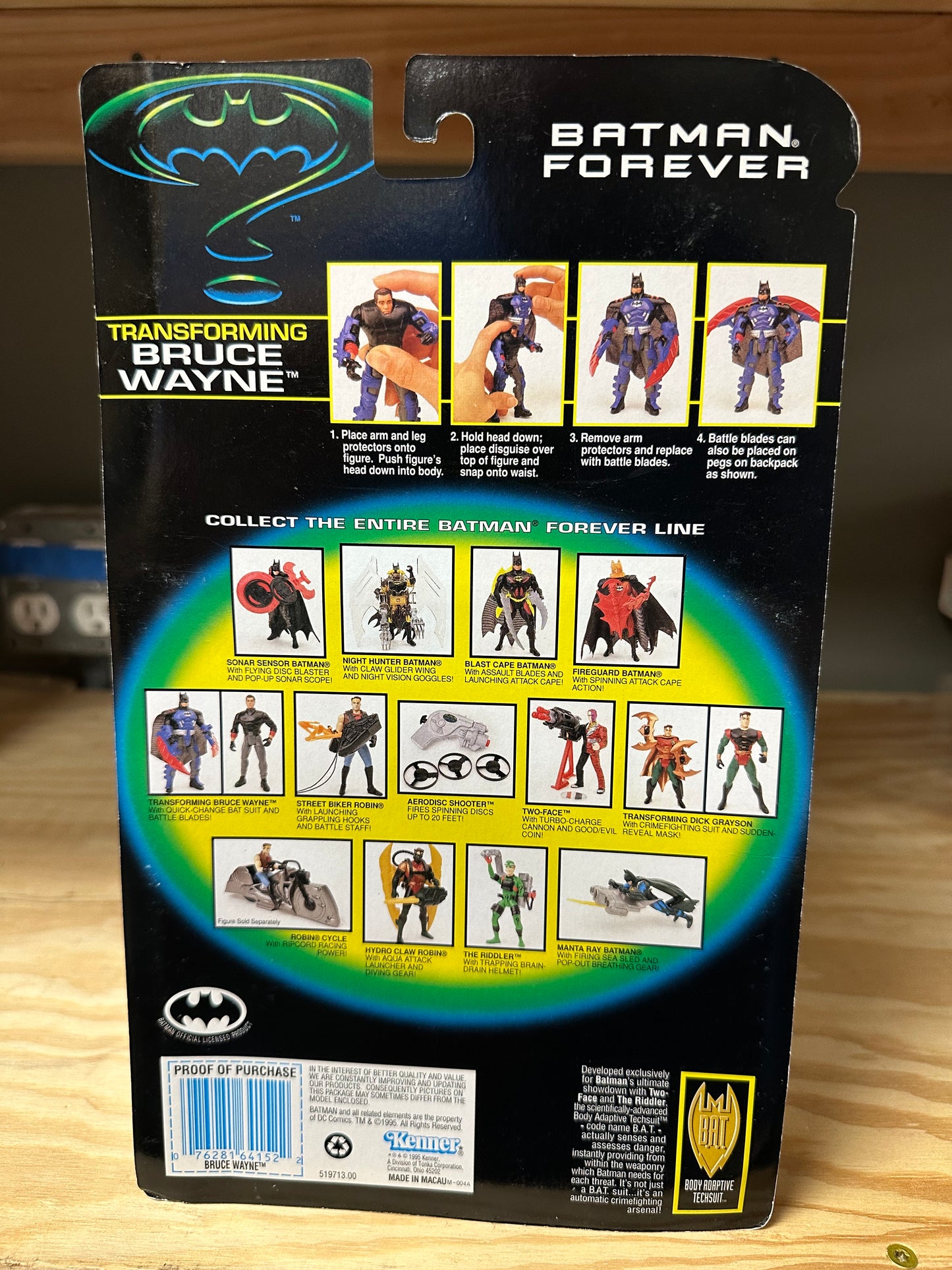 Transformering Bruce Wayne Batman Forever Sealed Action Figure Toy DC Comics Kenner 1995