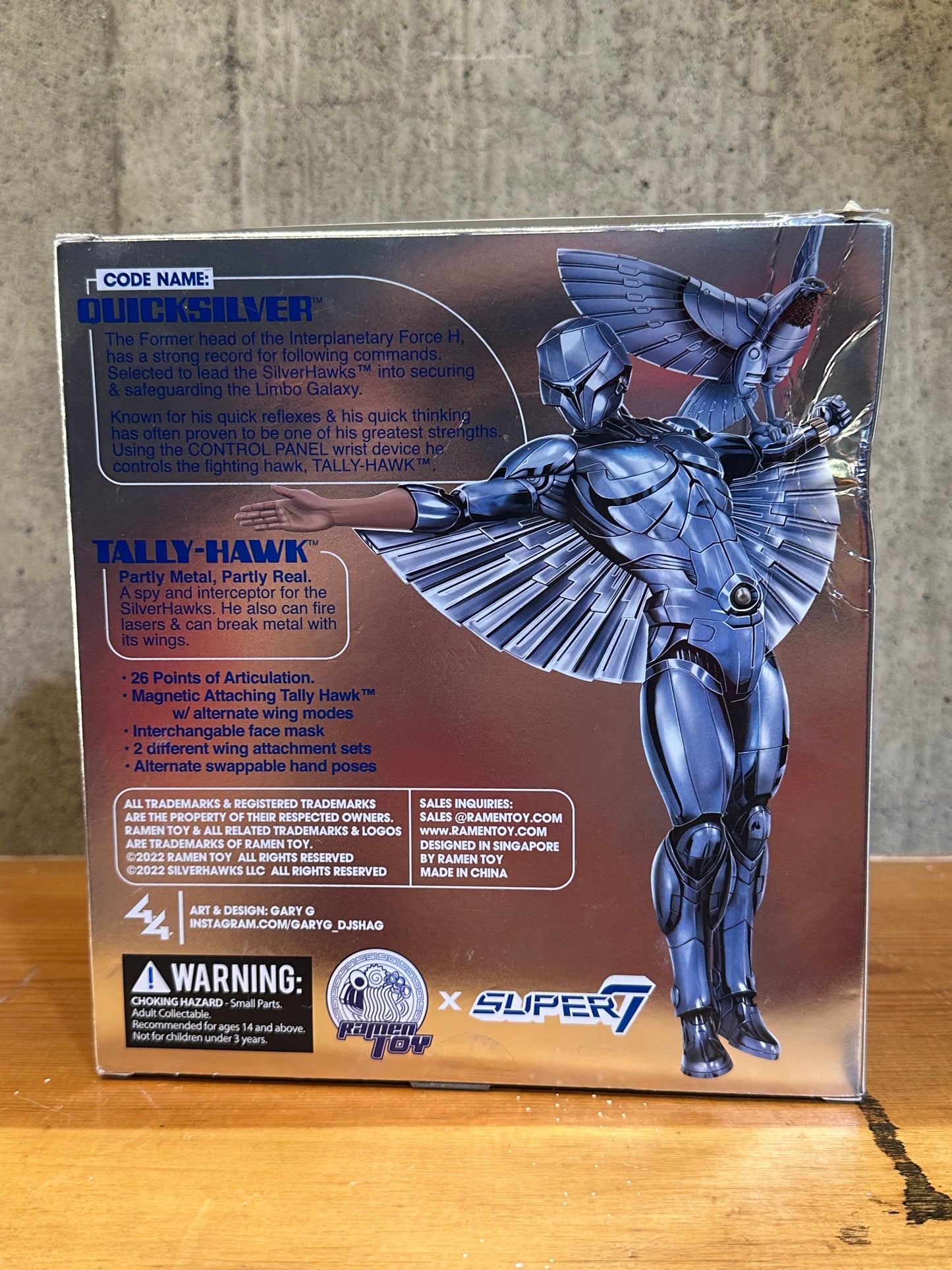 Quicksilver with Tally-Hawk SILVERHAWKS Ramen Toy Complete in Open Box