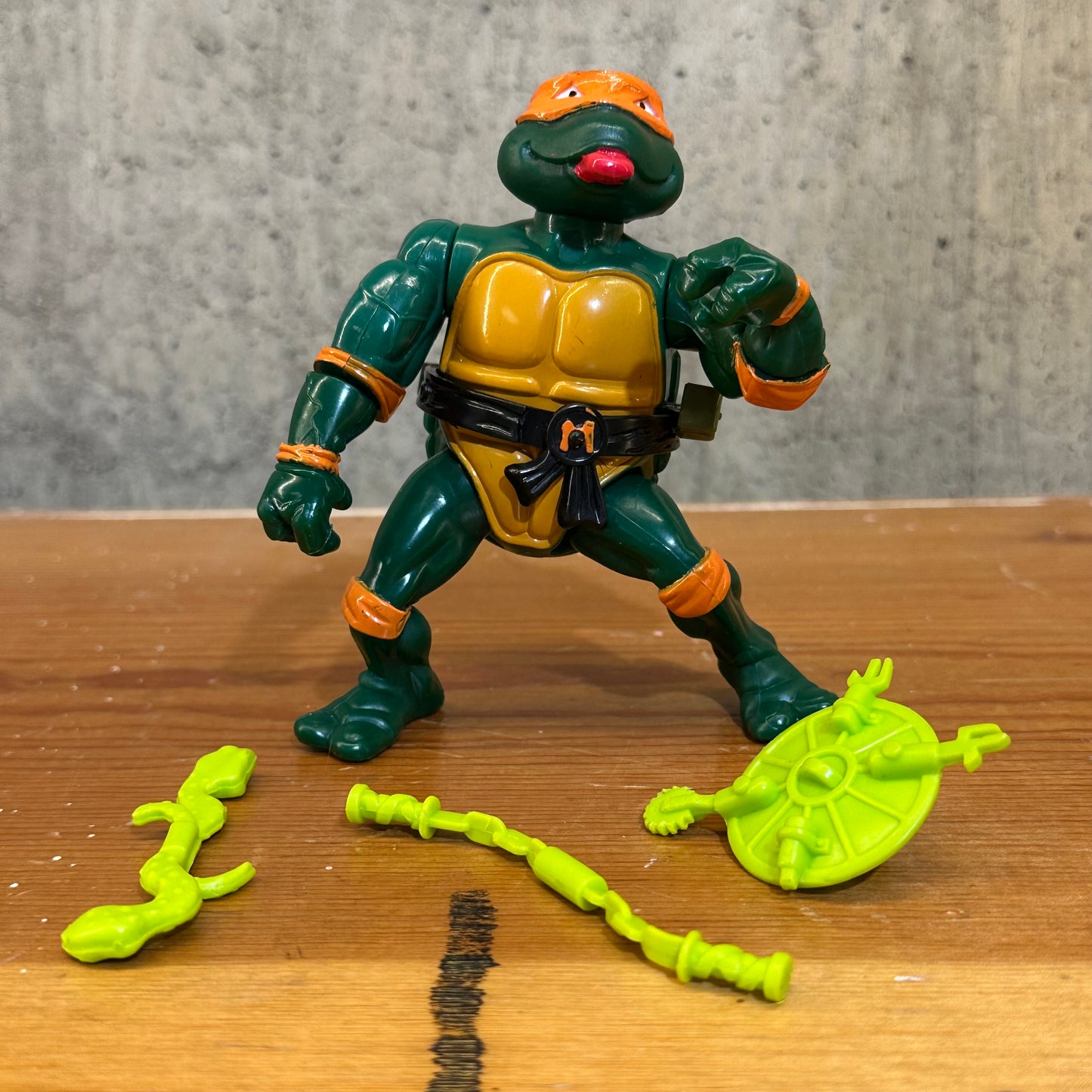 Wacky Action Michaelangelo TMNT Complete Vintage Ninja Turtles Action Figure Toy