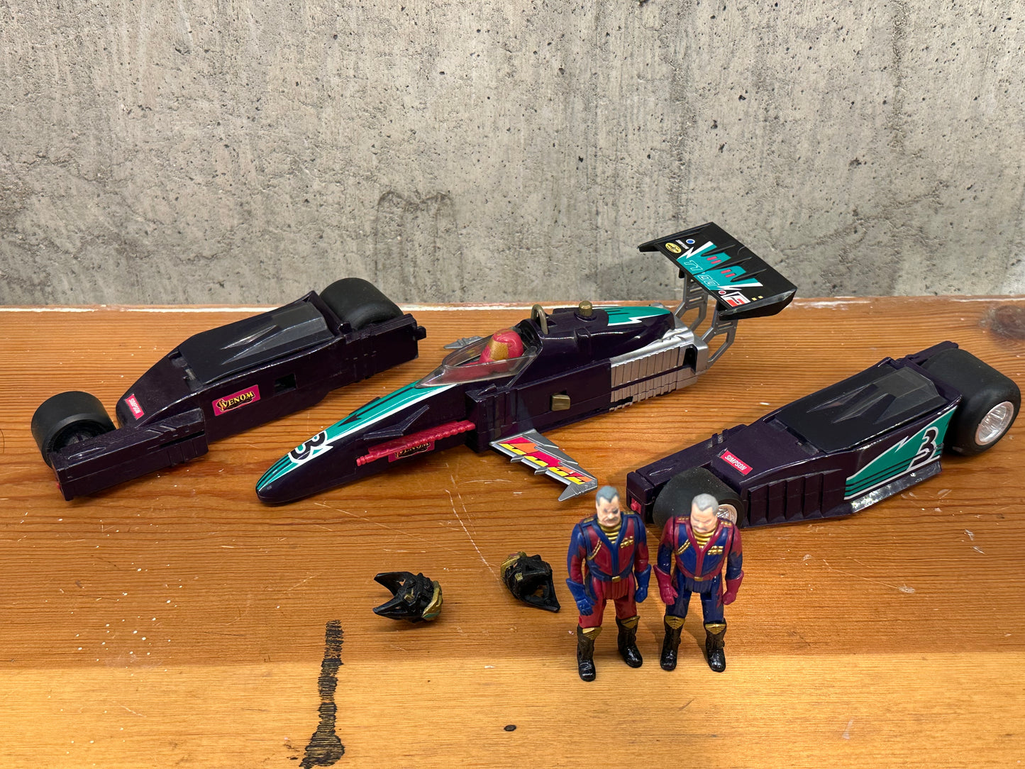 Buzzard M.A.S.K. Complete Formula Race Car Miles Mayhem and Maximus Mayhem 1987