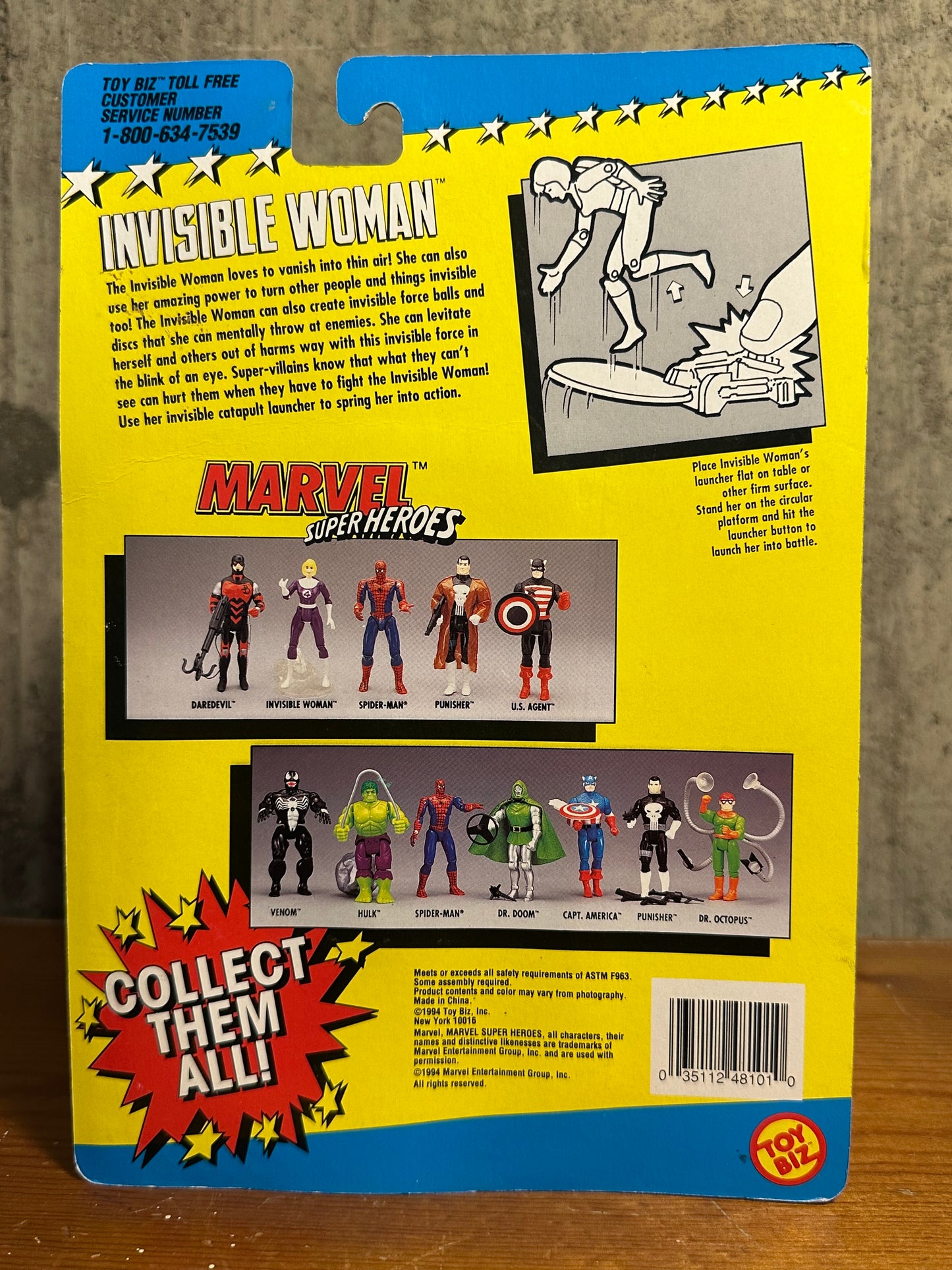 Invisible Woman Marvel Toy Biz 4” Action Figure 1993 MOC Fantastic Four