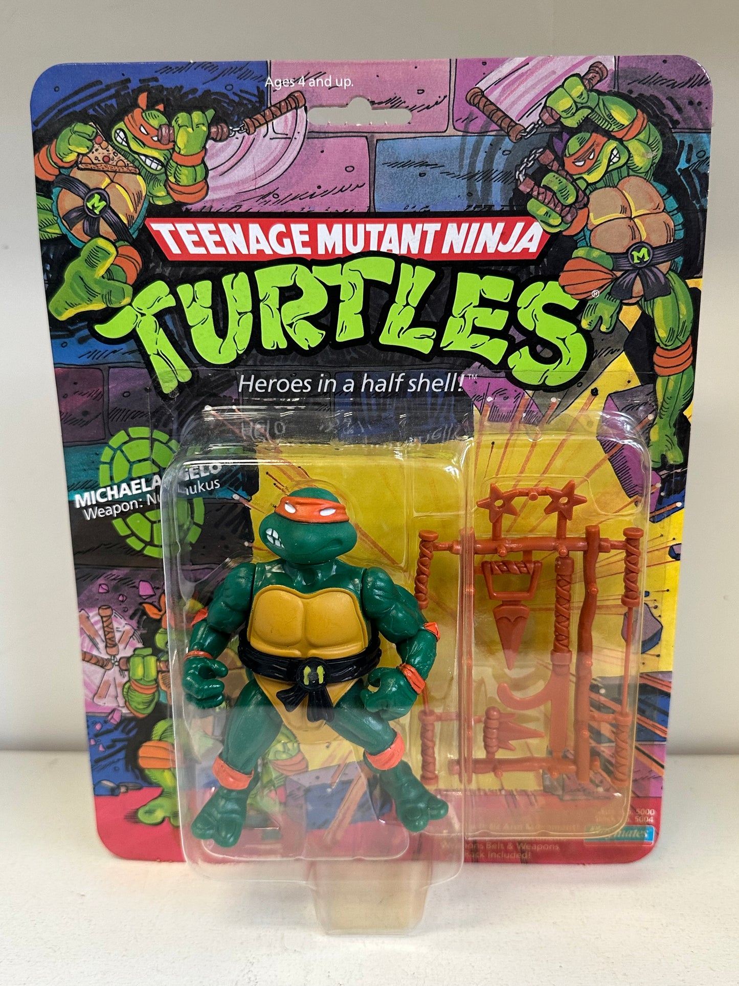 1988 TMNT Soft Head Michaelangelo Vintage ninja turtles Action figure toy MOC
