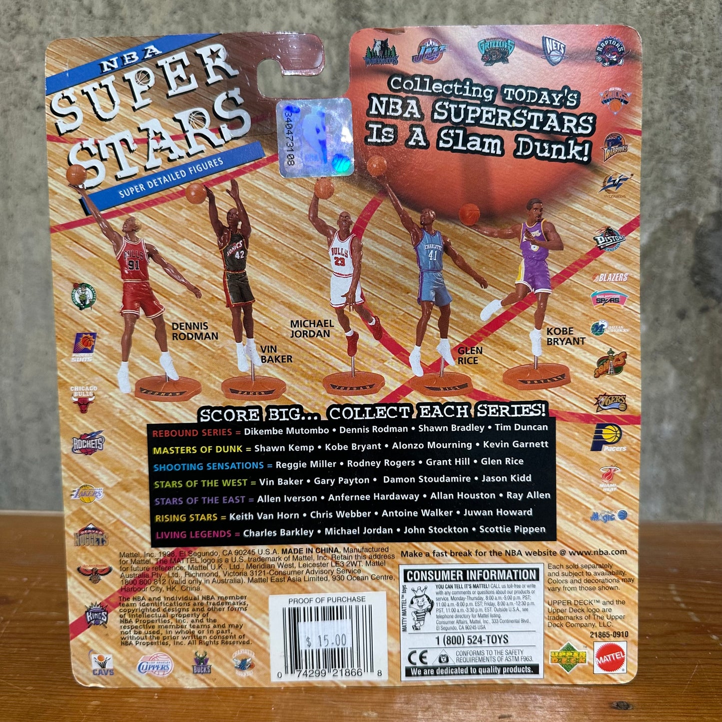 Dennis Rodman Mattel NBA Bulls Action Figure Toy Sealed 98/99 Season