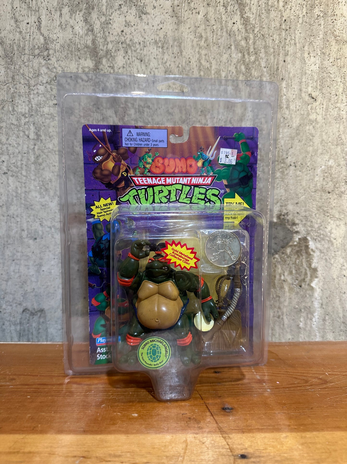 Sumo Michaelangelo MOC TMNT Rare HTF Vintage Ninja Turtles Sealed Action Figure Toy