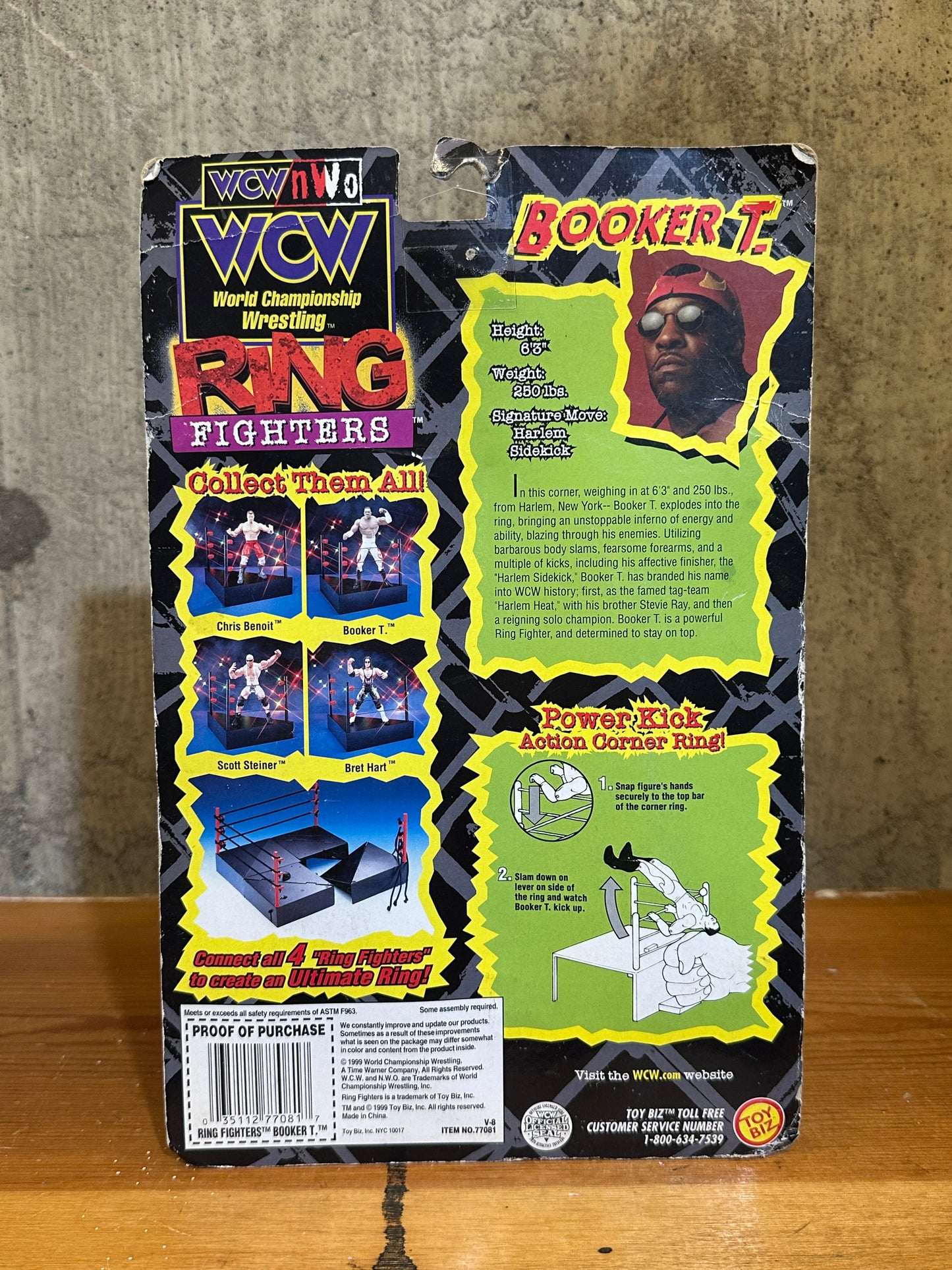 Booker T Toy Biz WCW Ring Fighters W/ Action Corner Ring WWE WWF