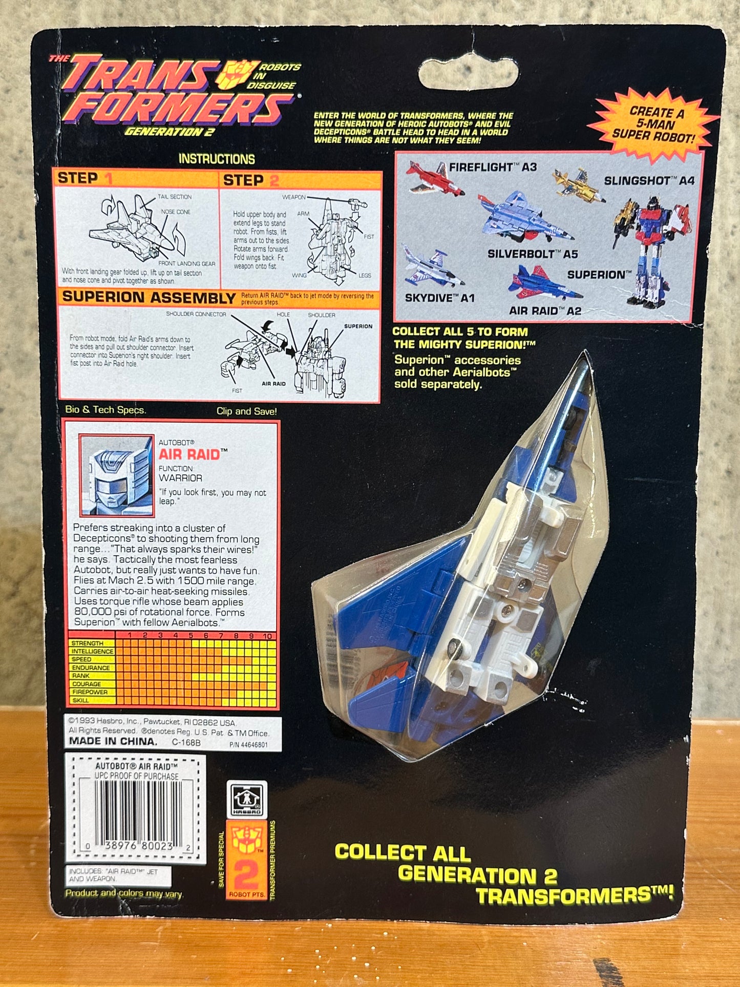Air Raid G2 Transformers MOC Sealed Aerialbot Superion Action Figure Toy 1993