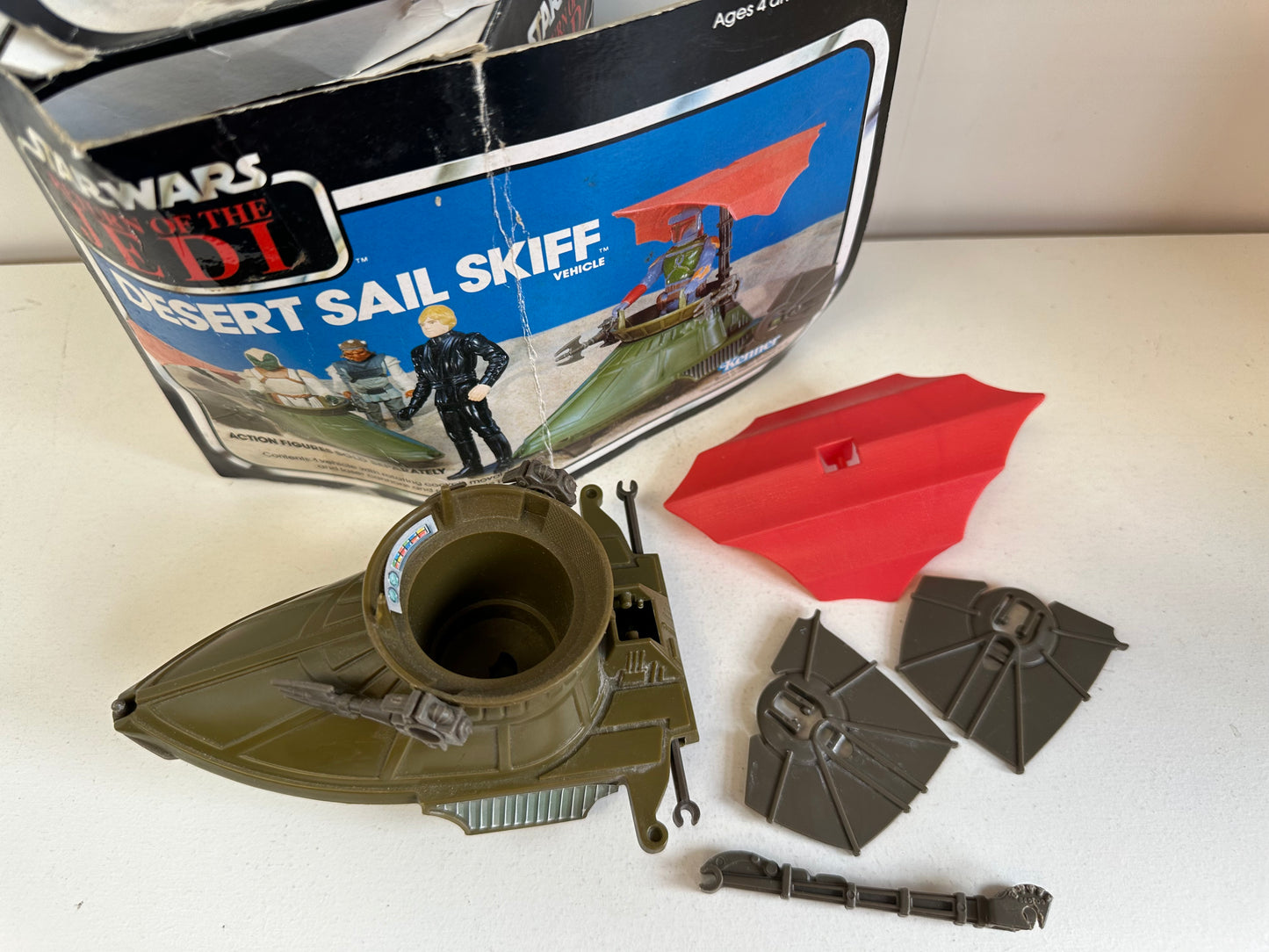 1983 Star Wars Minirig Desert Sail Skiff Vehicle Kenner Complete with Box