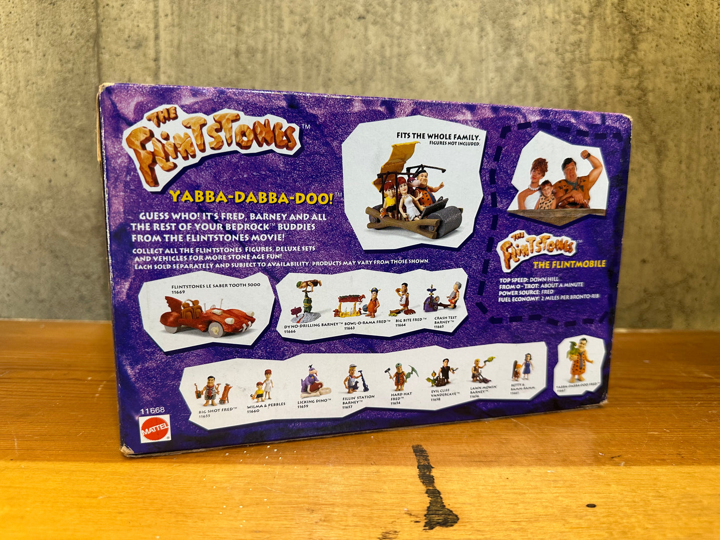 Vintage The Flintstones Movie Flintmobile Toy Car 1993 Mattel Sealed Box