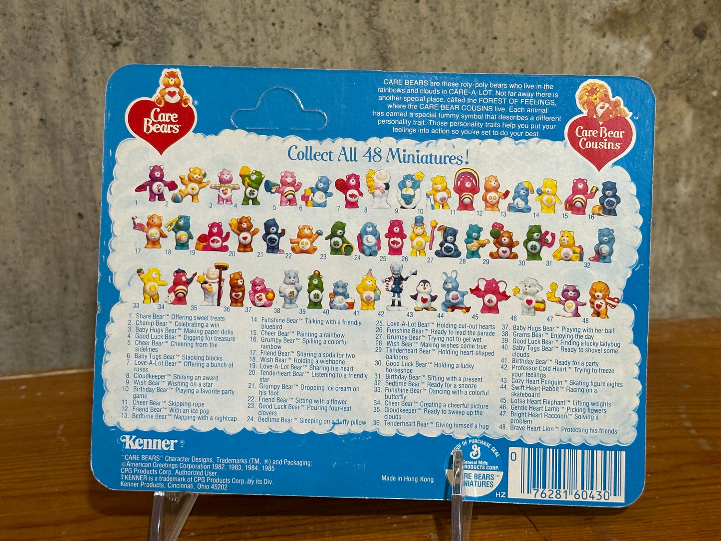 Bright Heart Raccoon Kenner Care Bears Cousins Sealed MOC 1985 Unpunched Card
