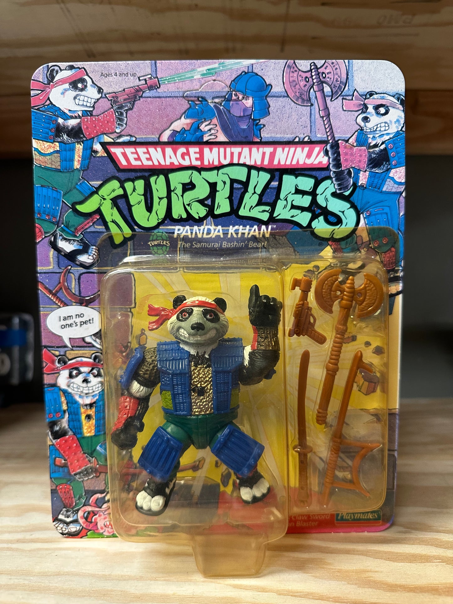 1990 TMNT Panda Khan Ninja Turtles MOC Sealed Action Figure Toy