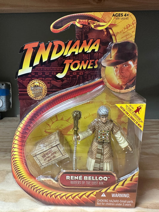 Indiana Jones Renee Belloq ROTLA 2008 Hasbro 4” Action Figure Toy