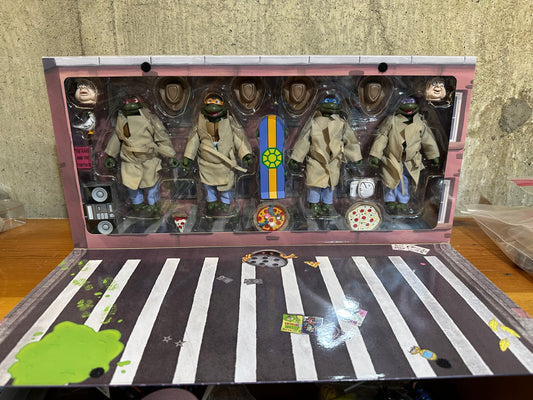 NECA Teenage Mutant Ninja Turtles Turtles In Disguise 7" Figure 4 Pack Sealed TMNT