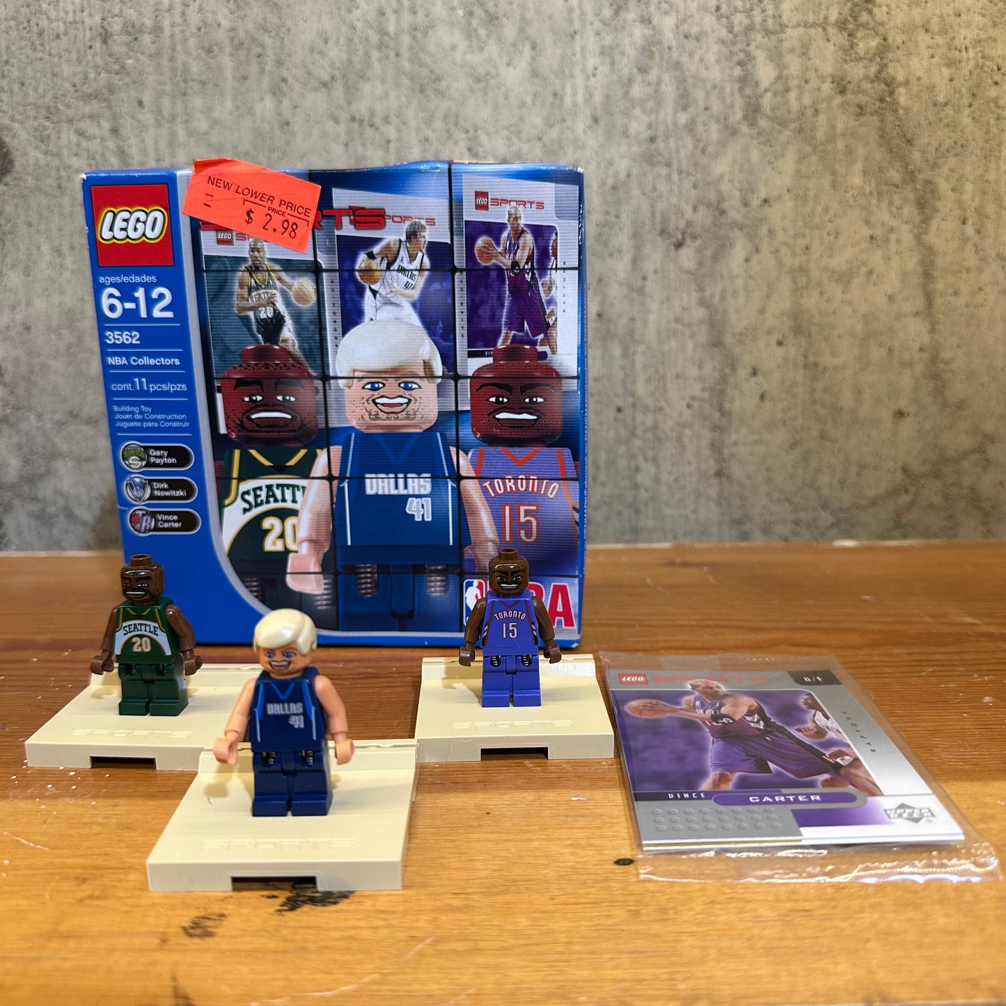 Open Box Lego 3562 Complete NBA Sealed Cards Payton Nowitski Carter Lego Sports