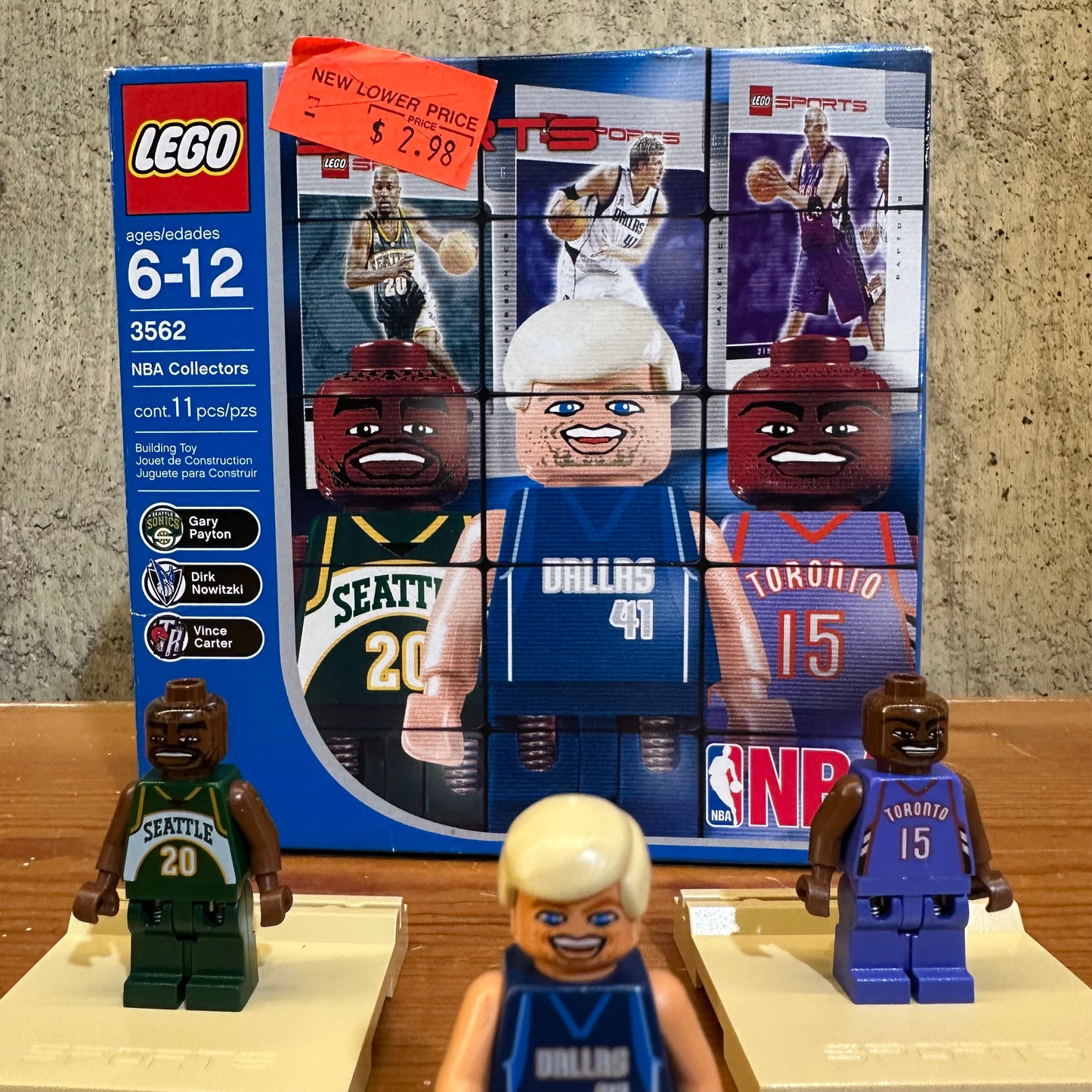 Open Box Lego 3562 Complete NBA Sealed Cards Payton Nowitski Carter Lego Sports