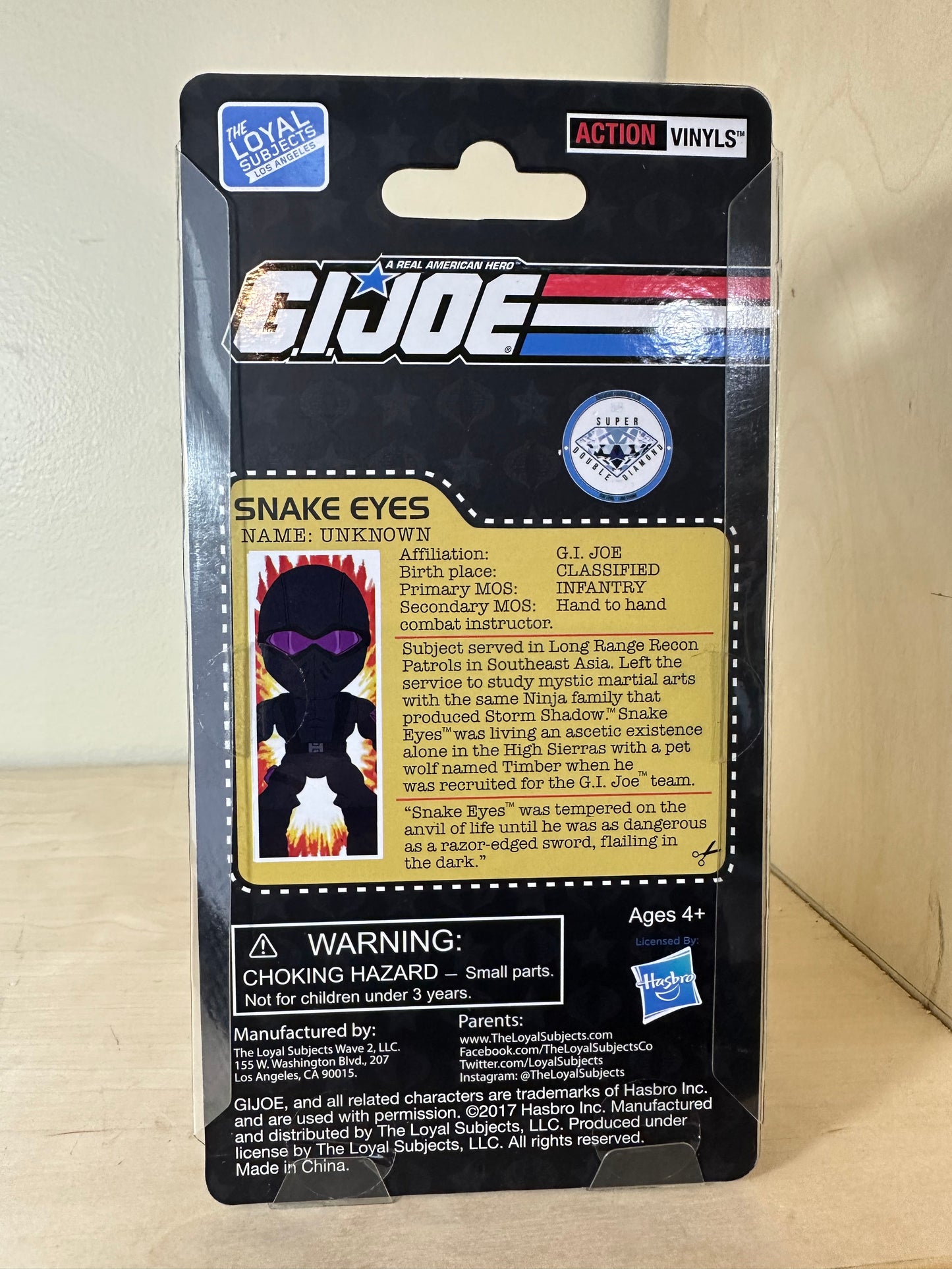 GI Joe Snake Eyes Action Vinyls Blue Variant Super Double Diamond Club