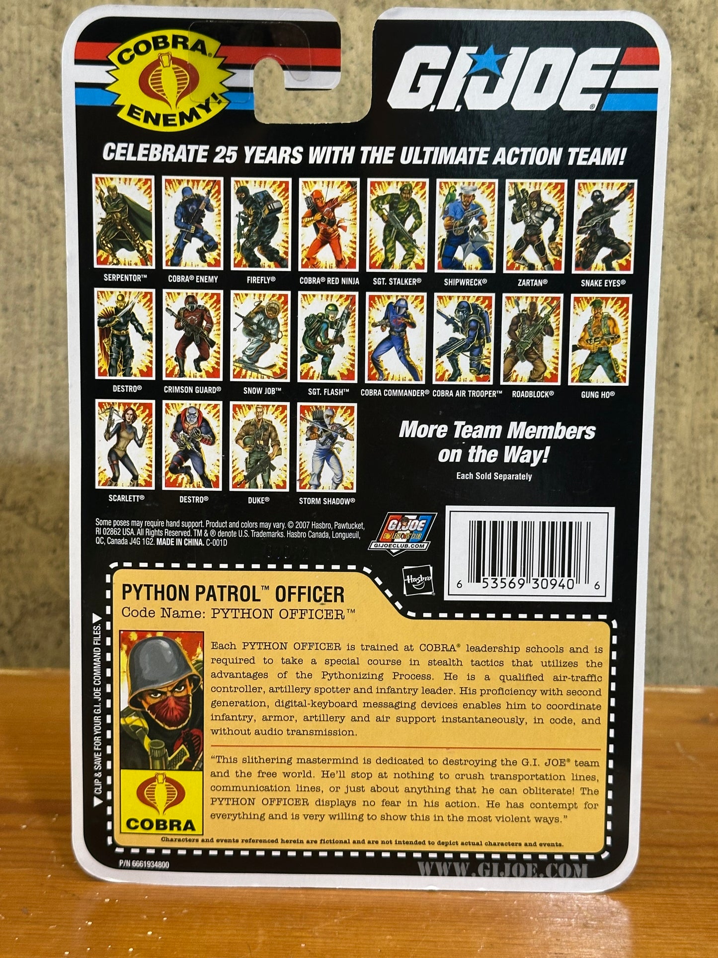 G.I. Joe 25th Anniversary Cobra Python Patrol Officer Action Figure 2007 Hasbro