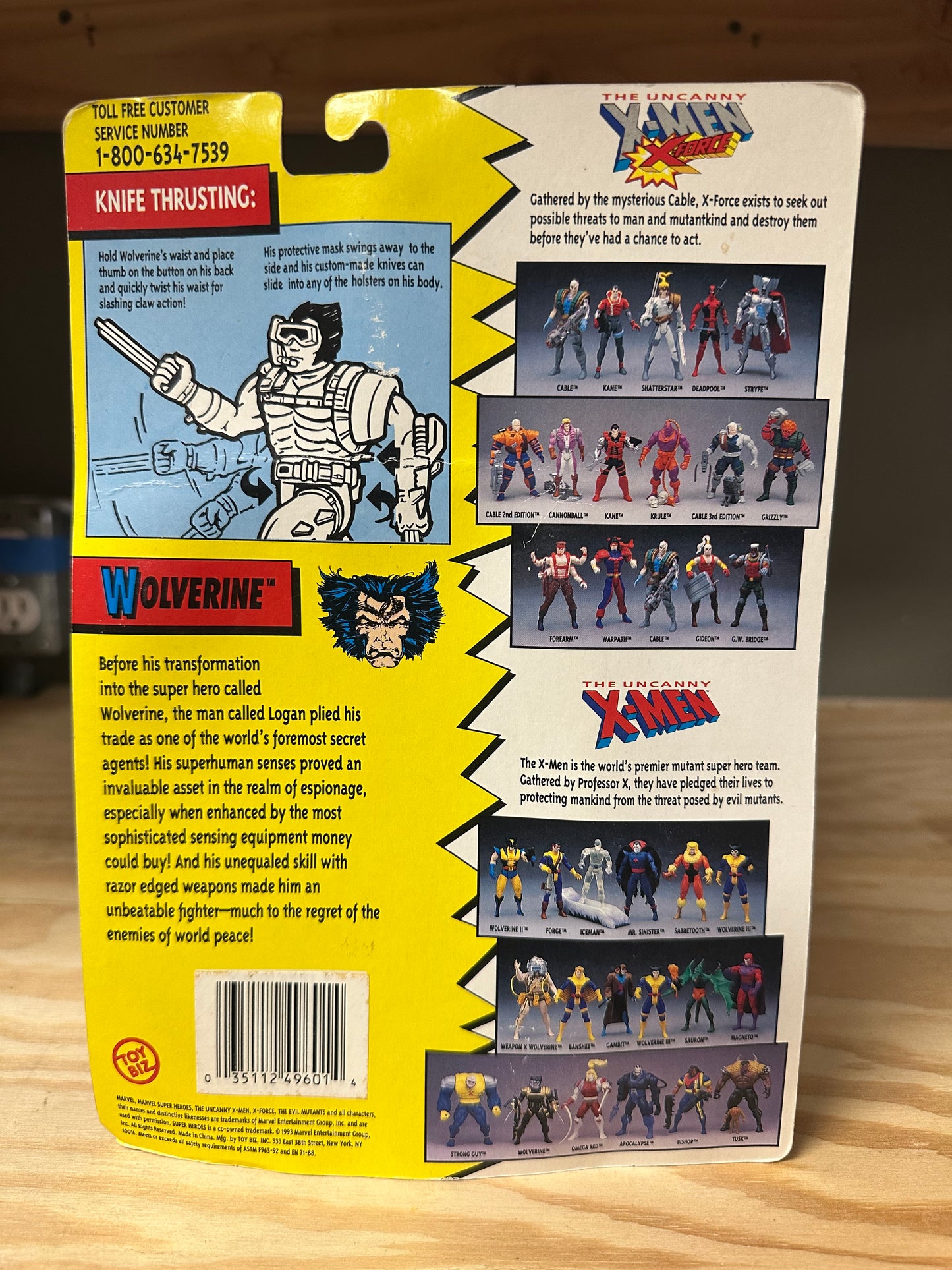 1993 Marvel Toy Biz Wolverine 5th Edition Sealed MOC Vintage X-Men Action Figure Toy 4” Green Suit