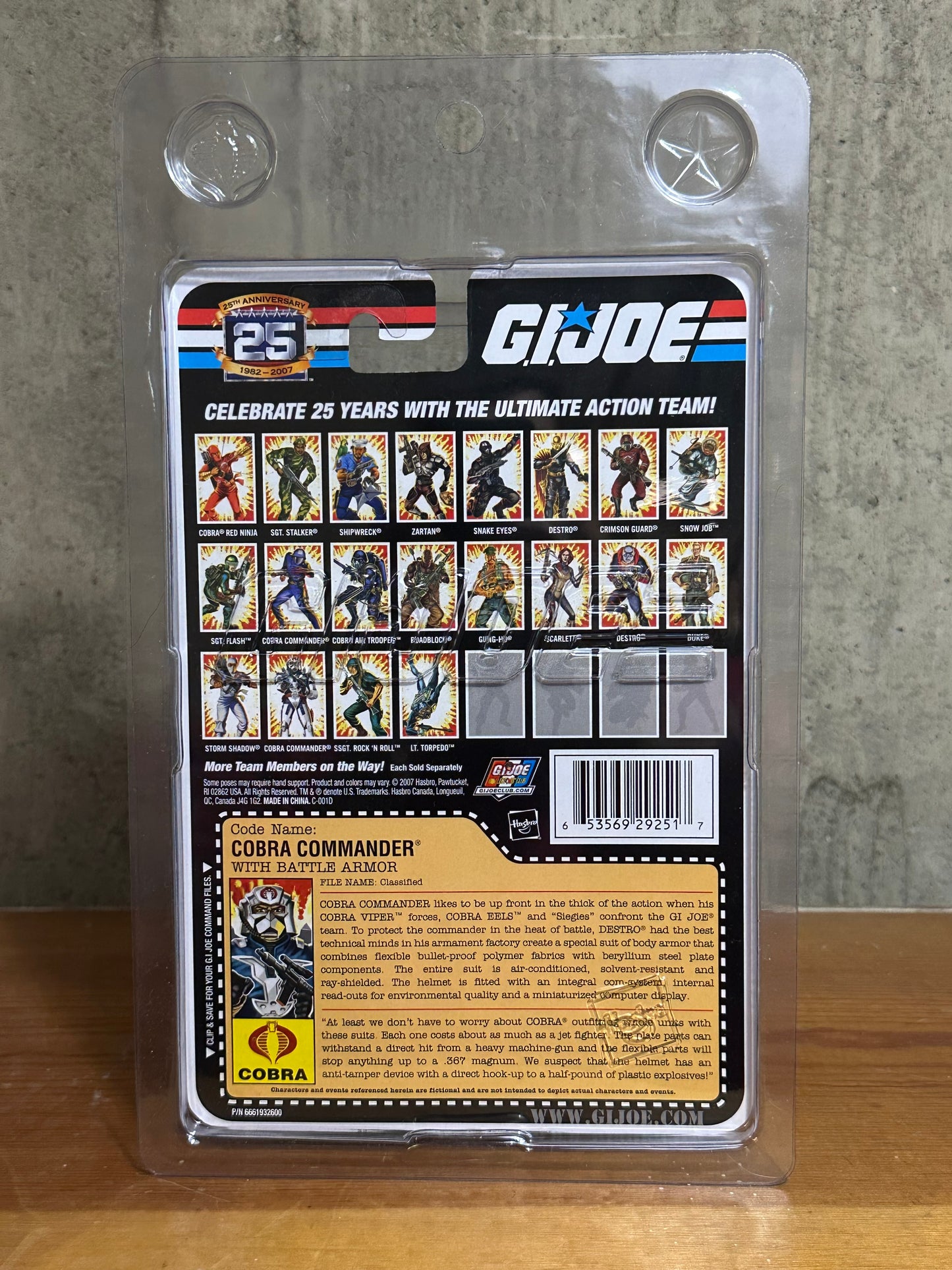 Cobra Commander Battle Armor 25th Anniversary GI Joe Chrome Card Sealed Action Figure Toy