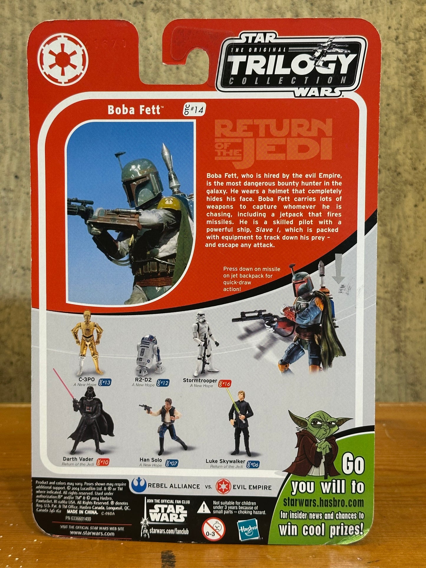 Boba Fett Star Wars Original Trilogy Collection OTC #14 Hasbro 2004 SEALED NEW