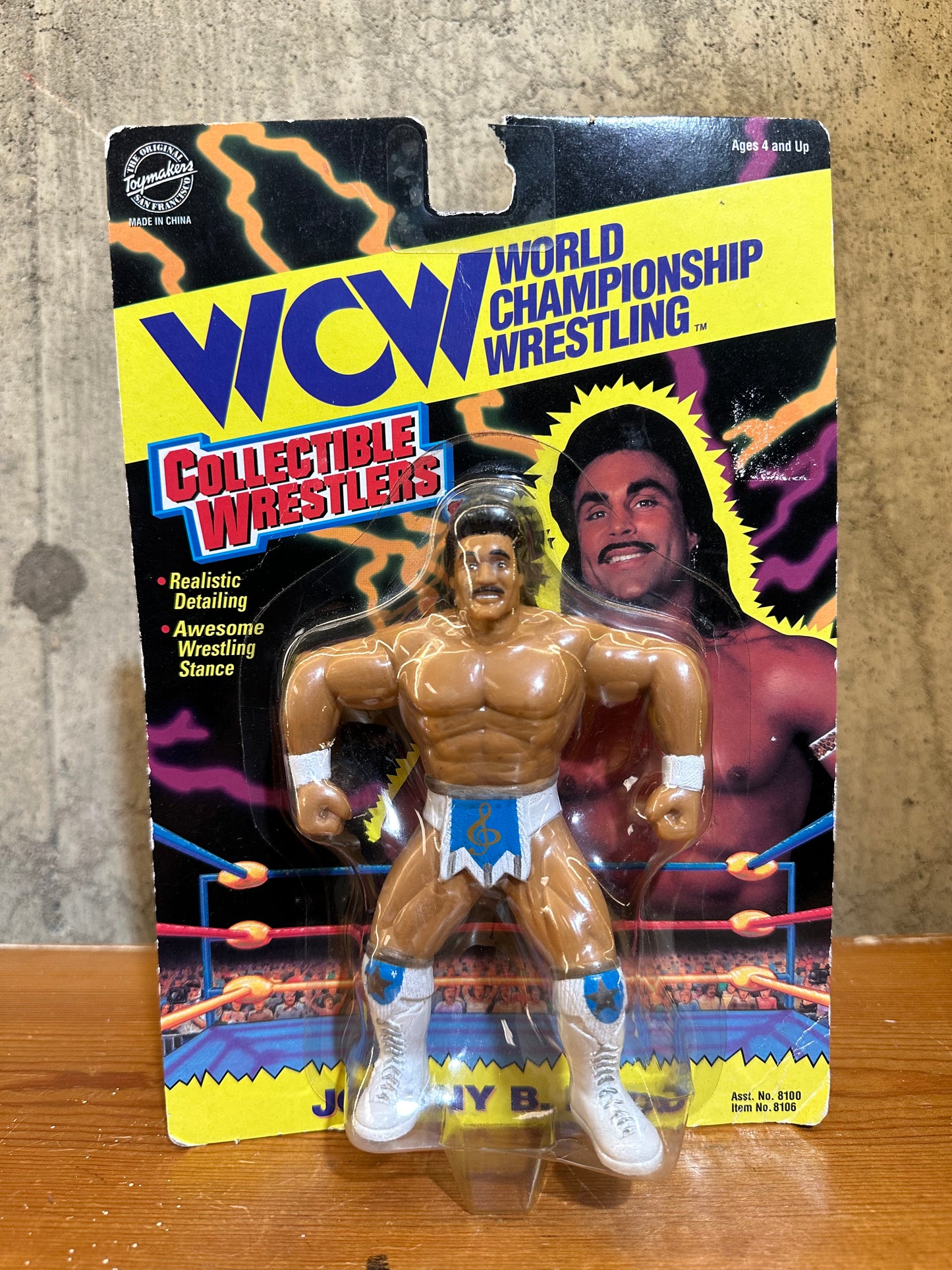 Johnny B. Badd WCW Vintage Wrestlers New in package The Original Toymakers 1994 WWF WWE