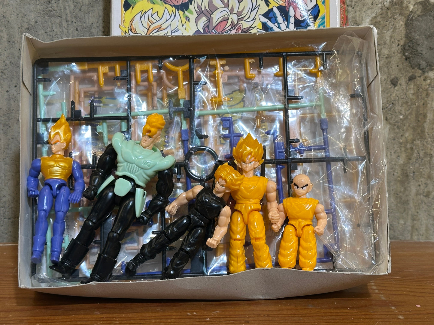 Vintage Bandai Dragon Ball Z Battle Z Collection Showdown Super Saiyan Set Plast Open Box Built DBZ