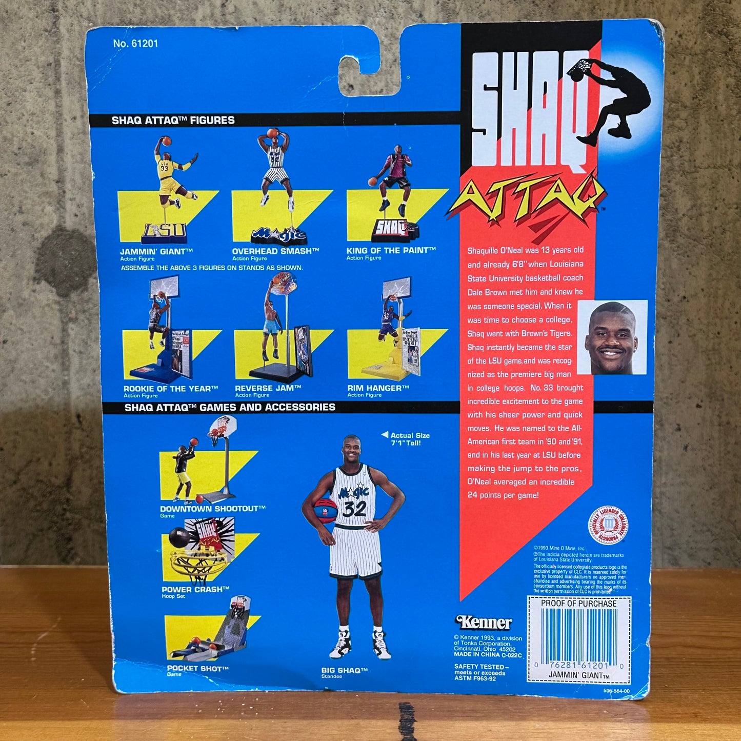 Jammin’ Giant Shaq Attack MOC LSU Action Figure Toy Sealed
