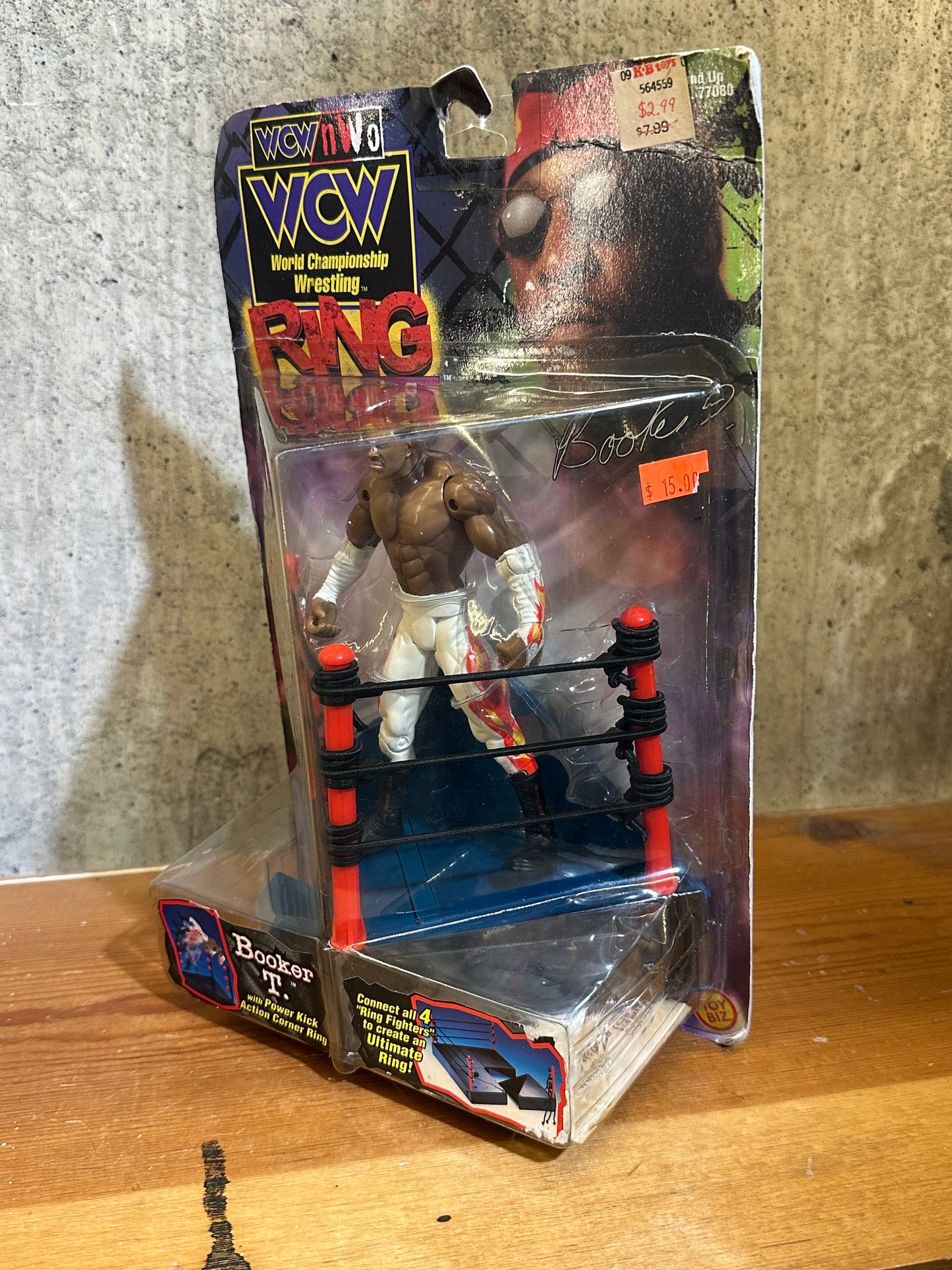 Booker T Toy Biz WCW Ring Fighters W/ Action Corner Ring WWE WWF
