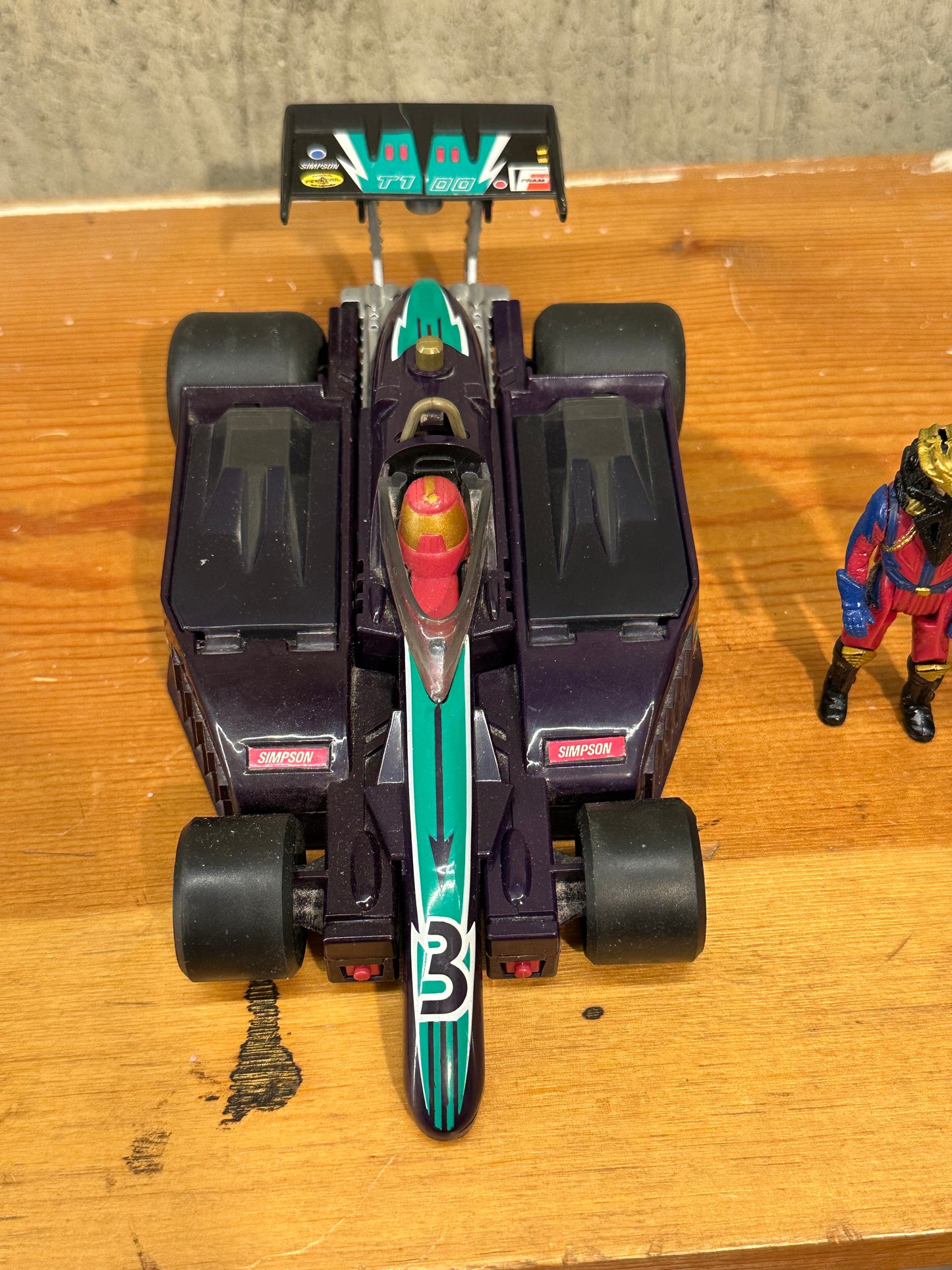 Buzzard M.A.S.K. Complete Formula Race Car Miles Mayhem and Maximus Mayhem 1987