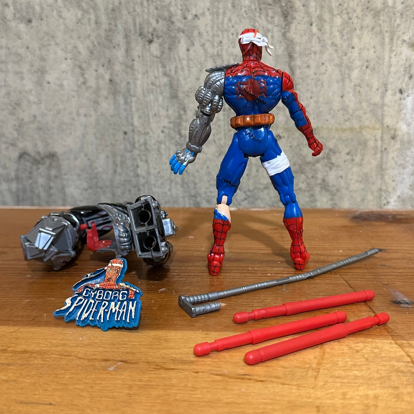 Cyborg Spider-Man 90’s 4” Marvel Toy Biz Complete Action Figure Toy