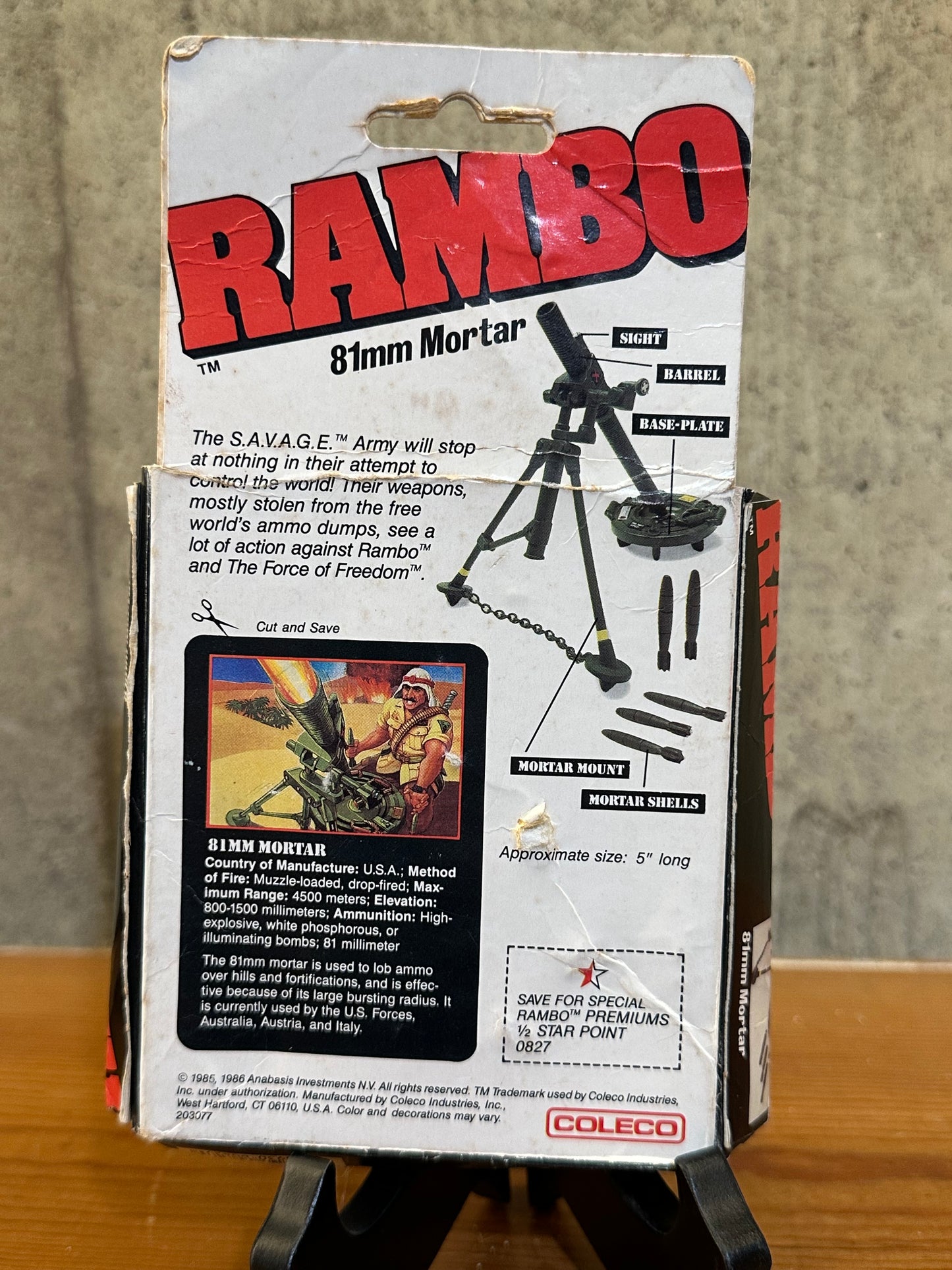 81mm Mortar Set Rambo Sealed Coleco Toys 1986
