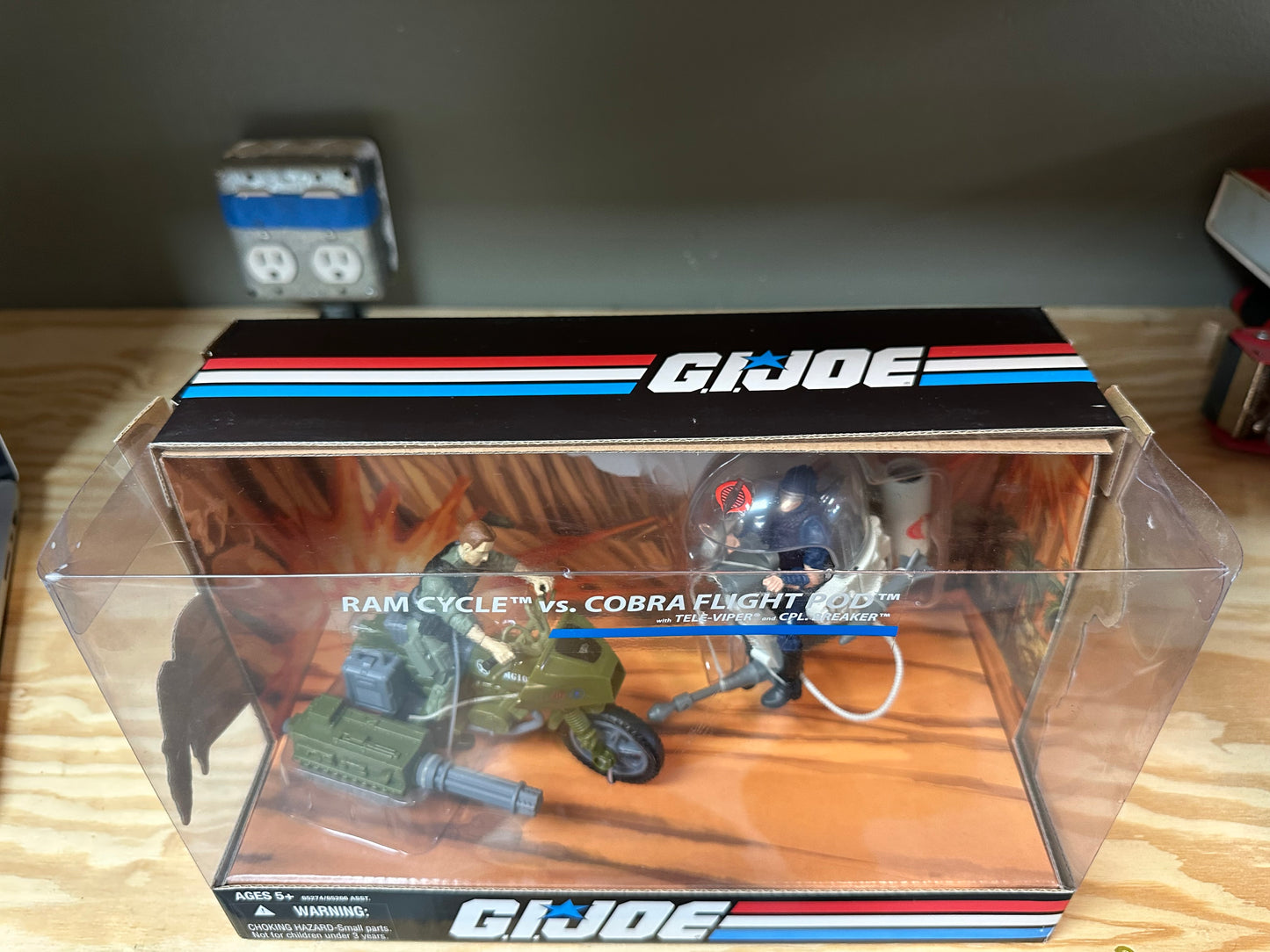 GI Joe 25th Anniversary Flight Pod Vs RAM Cycle Unused Cut Pop Action Figure Toy