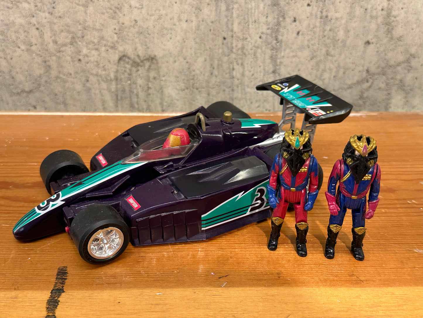Buzzard M.A.S.K. Complete Formula Race Car Miles Mayhem and Maximus Mayhem 1987
