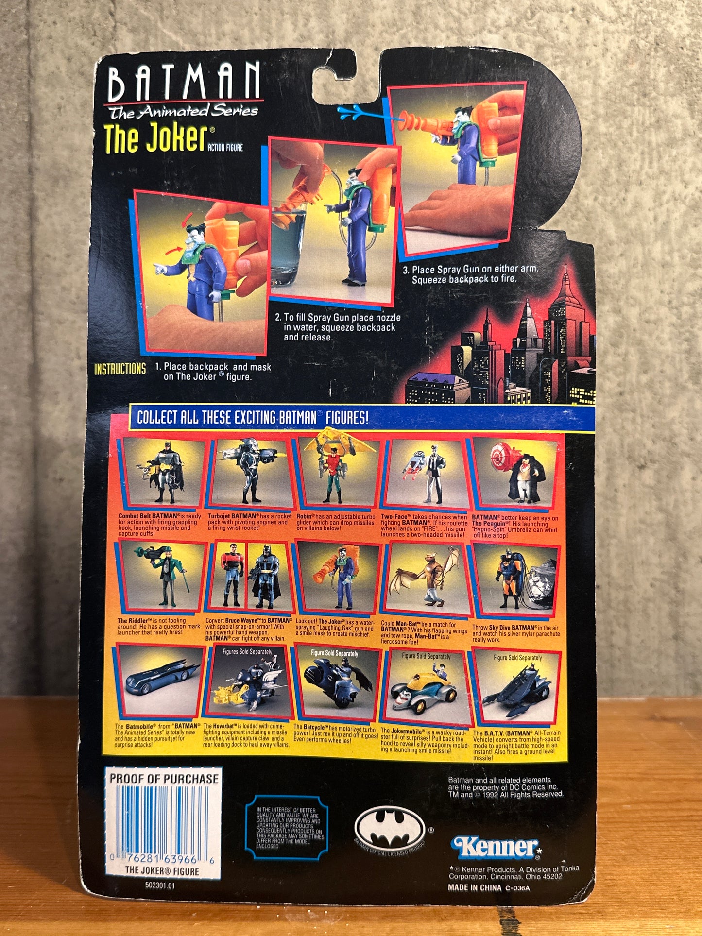 The Joker Batman Aninated Series BTAS DC Comics Kenner Action Figure Toy 1992