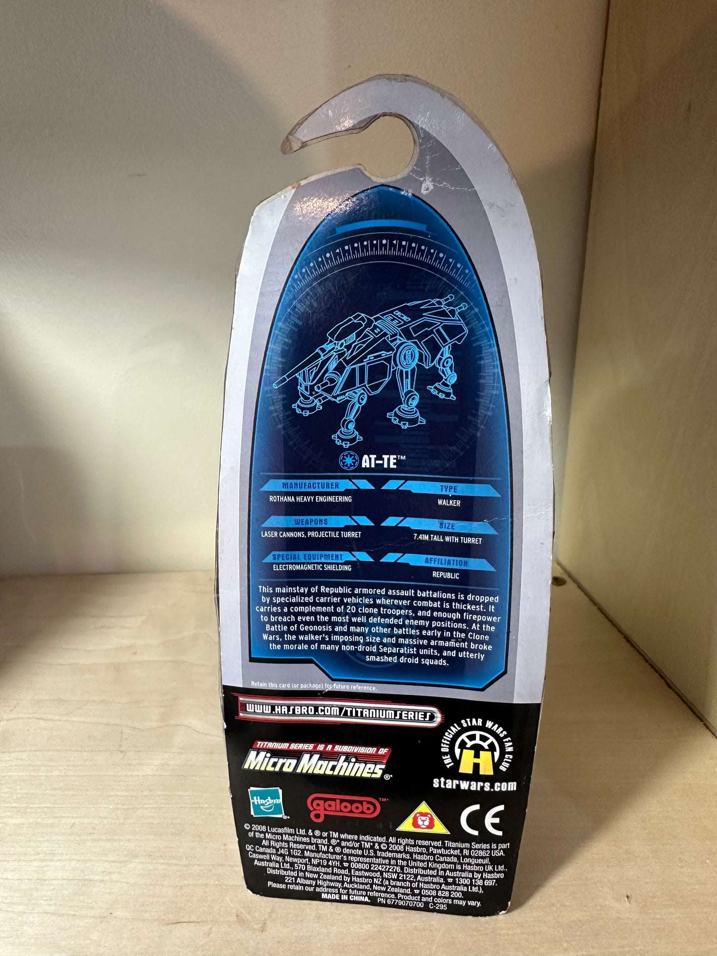 Star Wars Die Cast Series AT-TE Sealed on Card Hasbro Toy