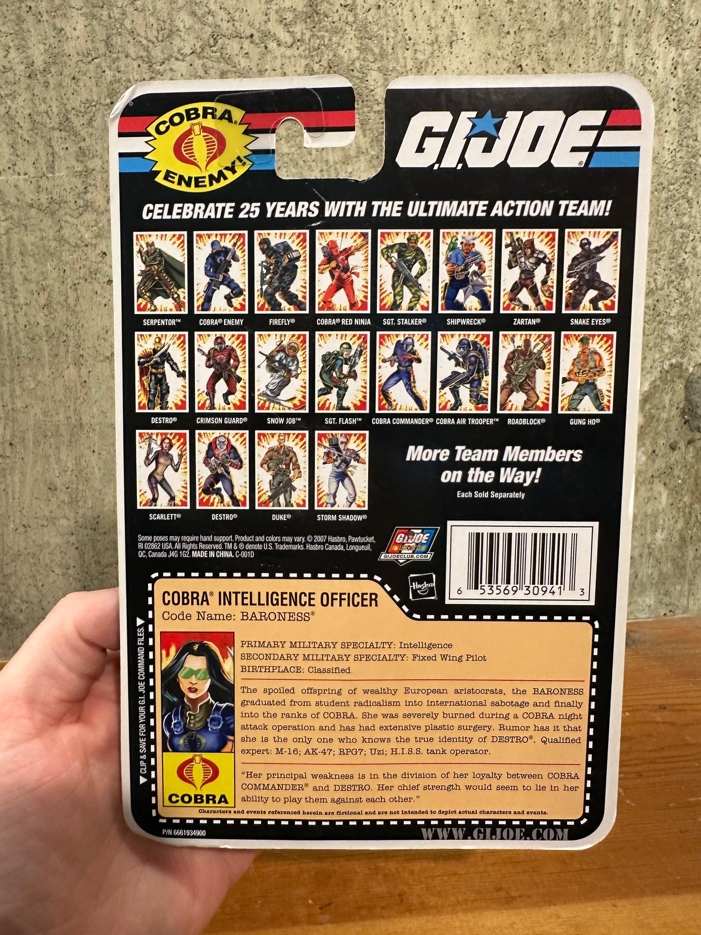 Baroness Cobra Intelligence Officer 25th GI Joe Anniversary Action Figure MOC
