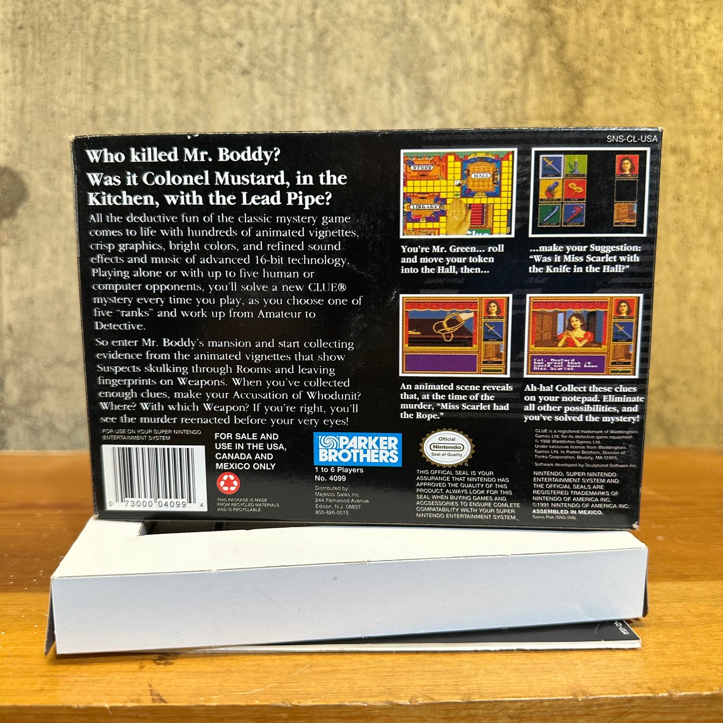 Clue SNES Super Nintendo Video Game CIB