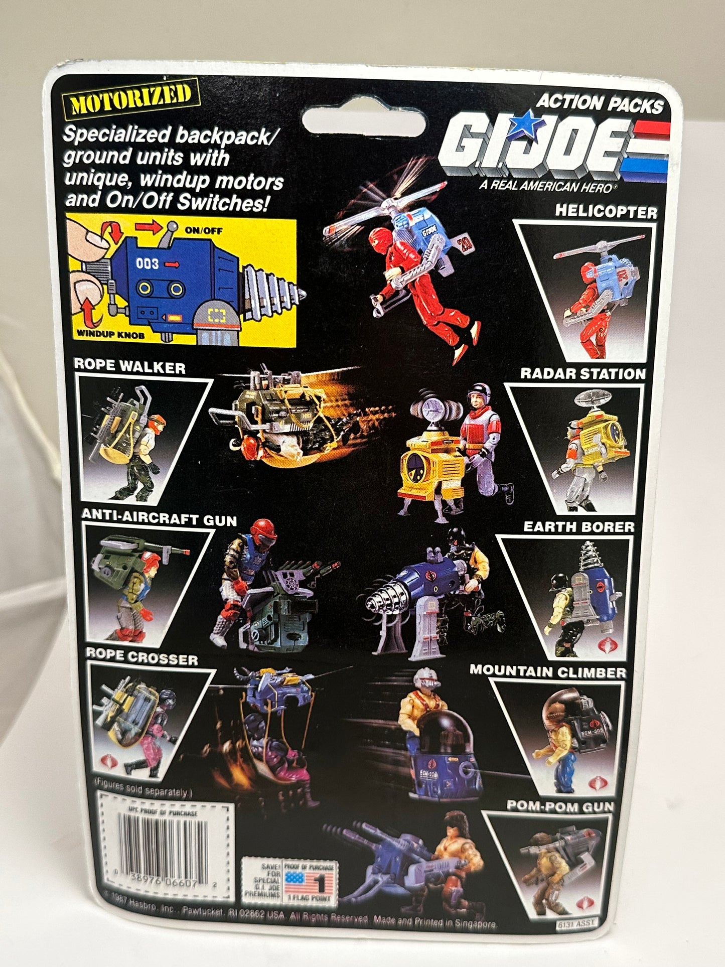 1987 GI Joe Action Pack Anti-Aircraft Gun MOC Sealed