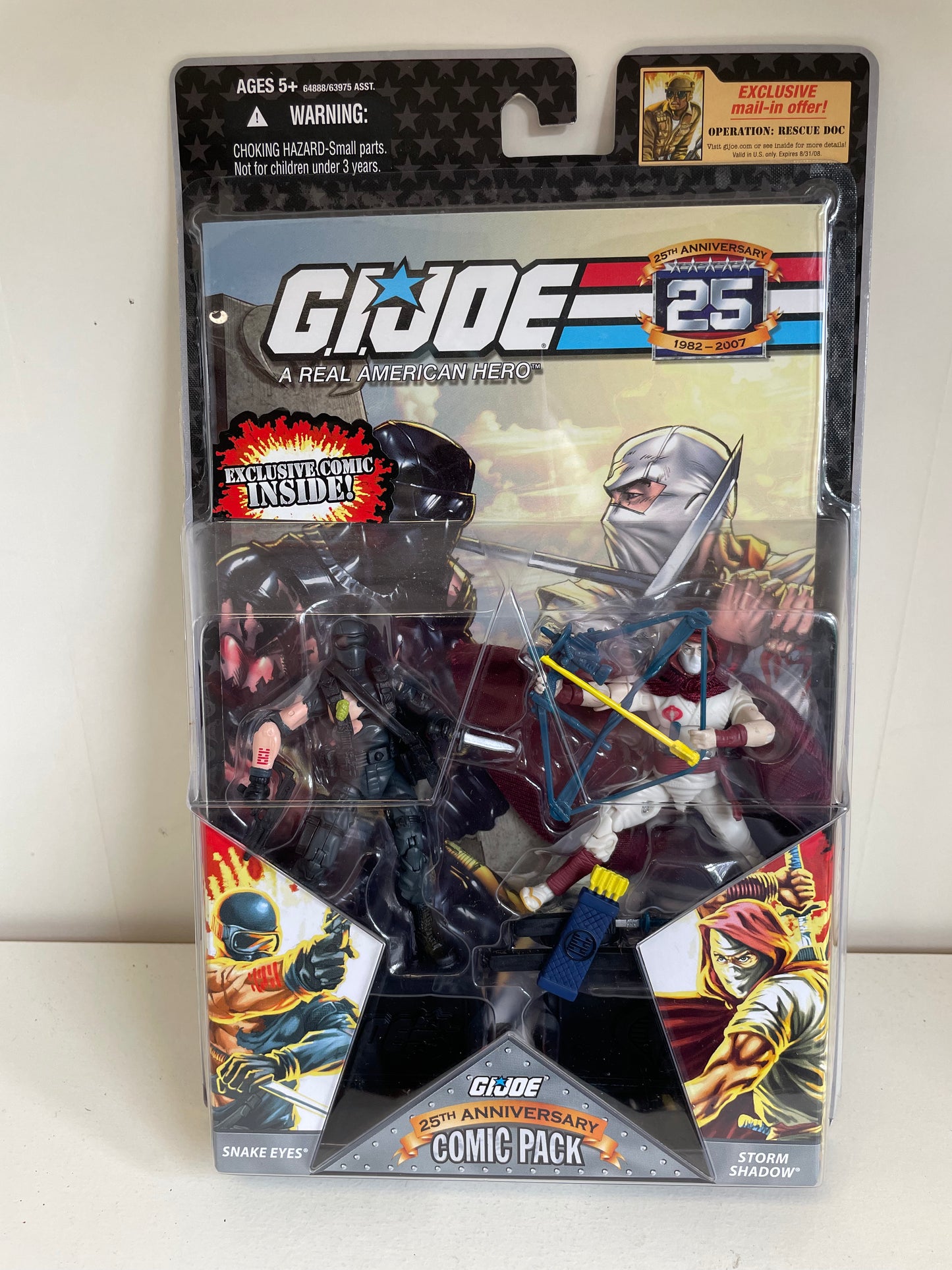 GI Joe 25th Anniversary Comic Pack Snake Eyes Storm Shadow MOC