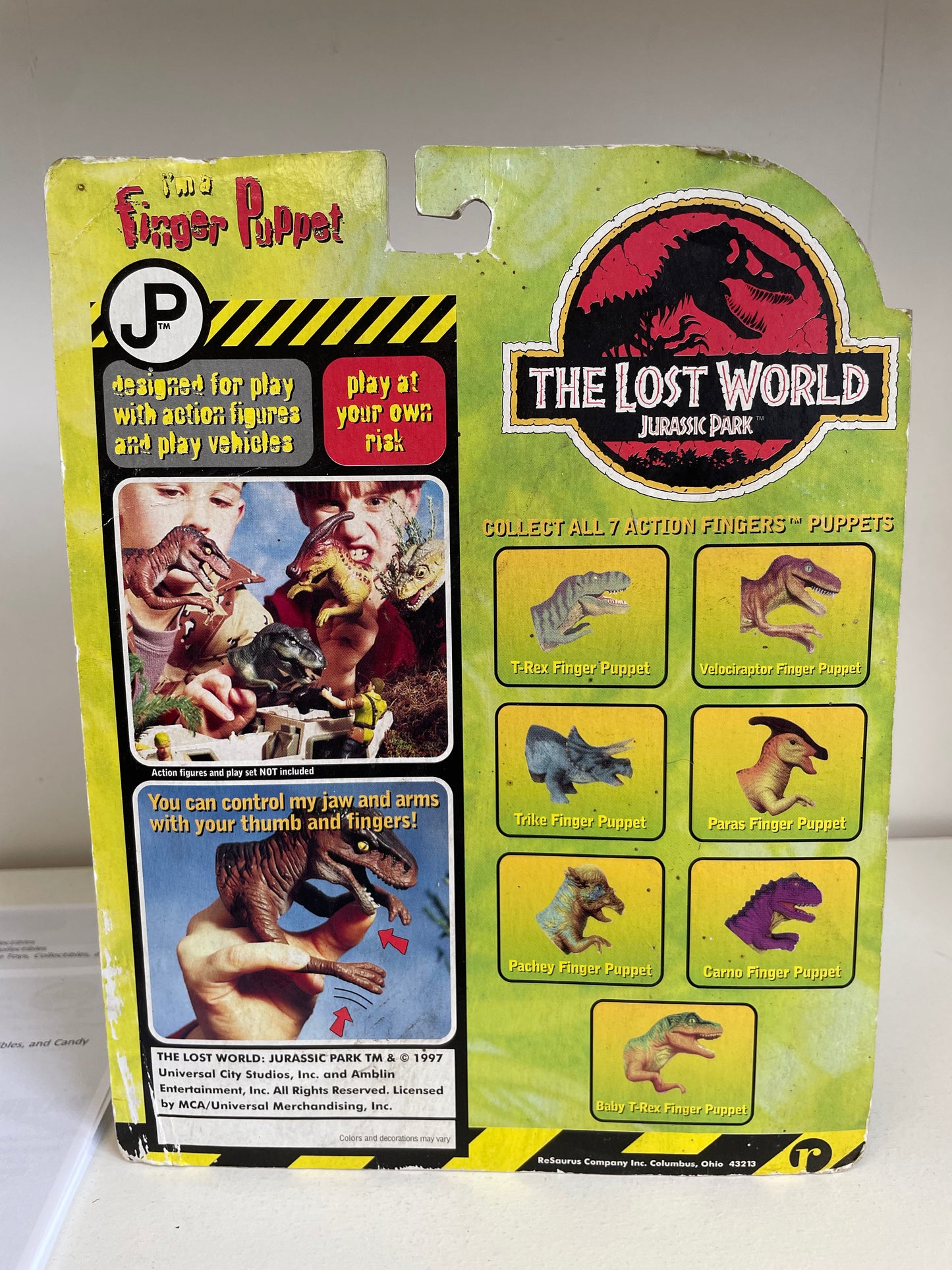 Jurassic Park Lost World Action Fingers Pachy Carno Finger Puppets