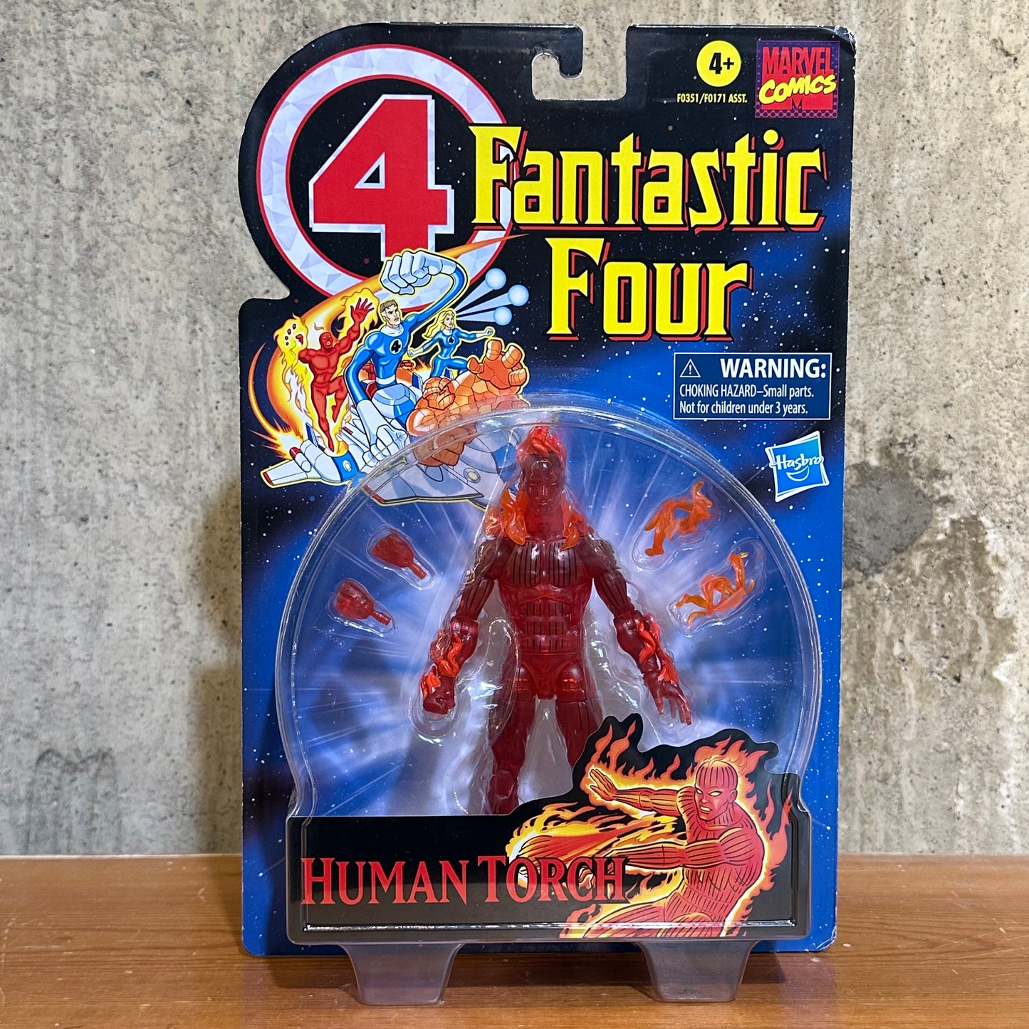 Marvel Legends FF Human Torch MOC Retro Card Action Figure Toy