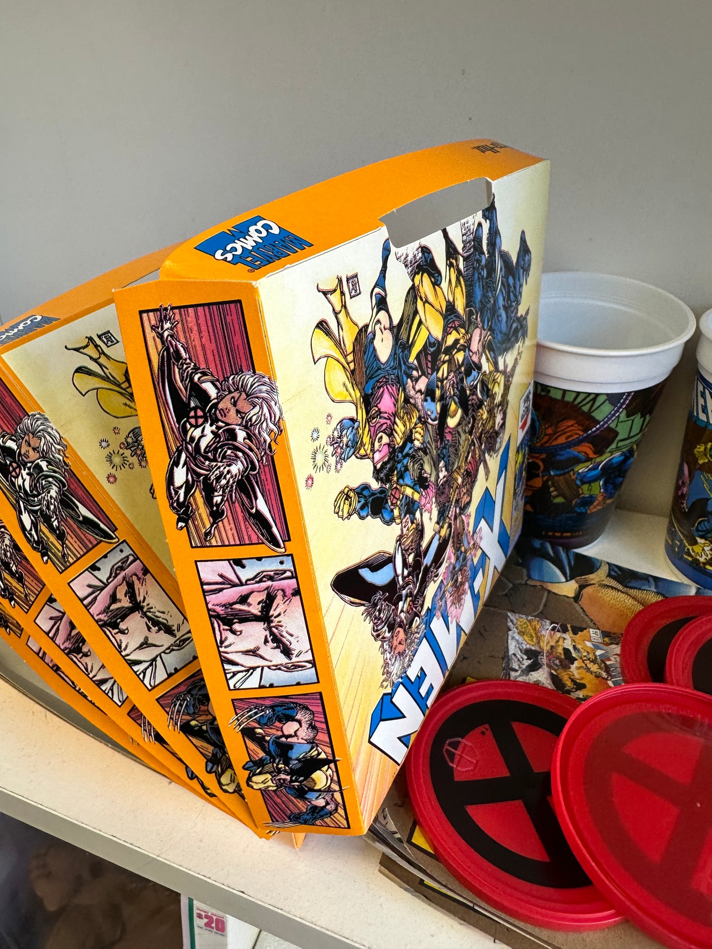 Marvel X-Men Pizza Hut Collectible Kit Cups Box Lids Comics