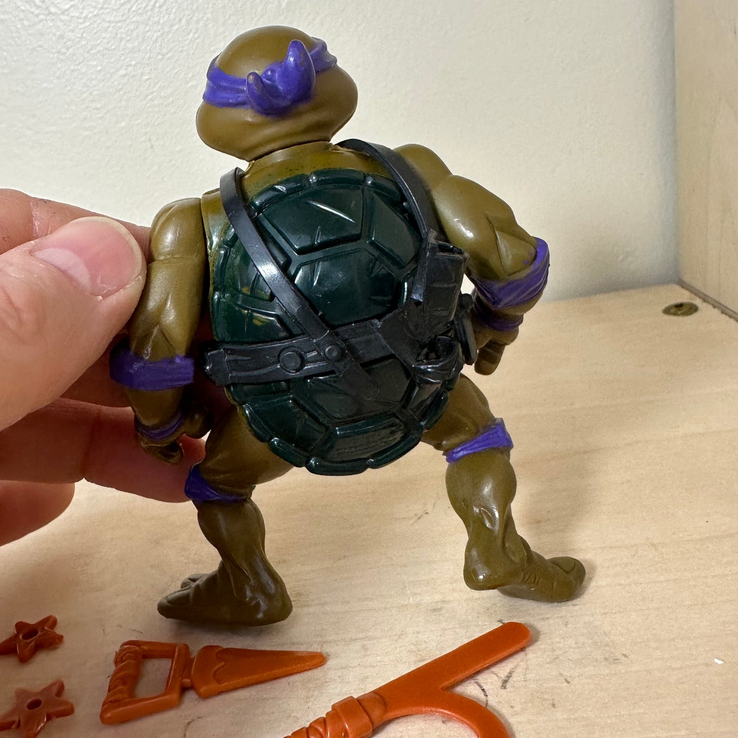 1988 TMNT Hard Head Donatello Complete Action Figure Broken Belt