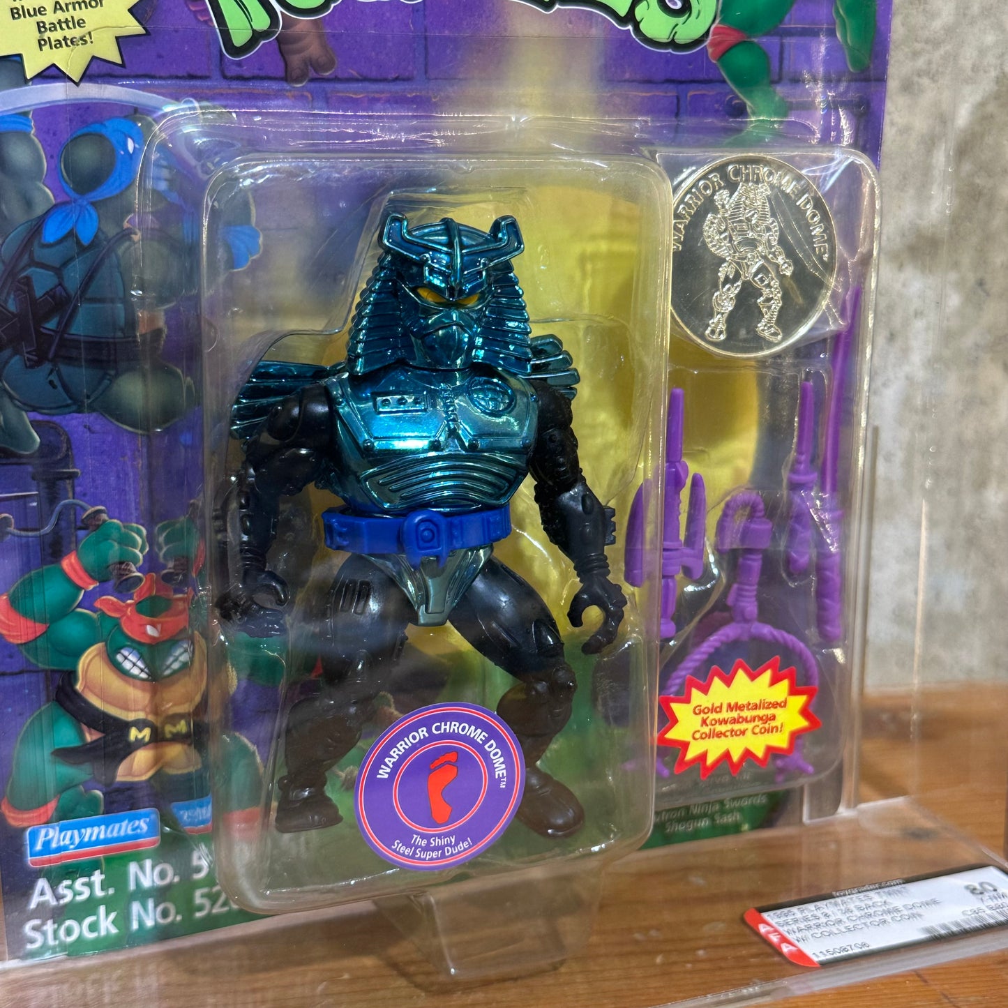 Warrior Chromedome TMNT AFA 80 Graded Sealed MOC Action Figure with Coin