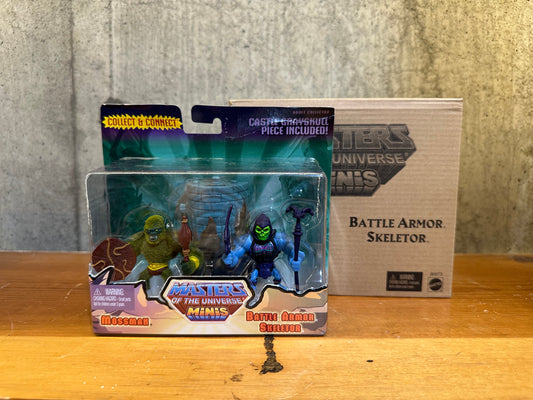 2013 MOTU Mossman & Battle Armor Skeletor Mini Figures Matty Collector Mattel